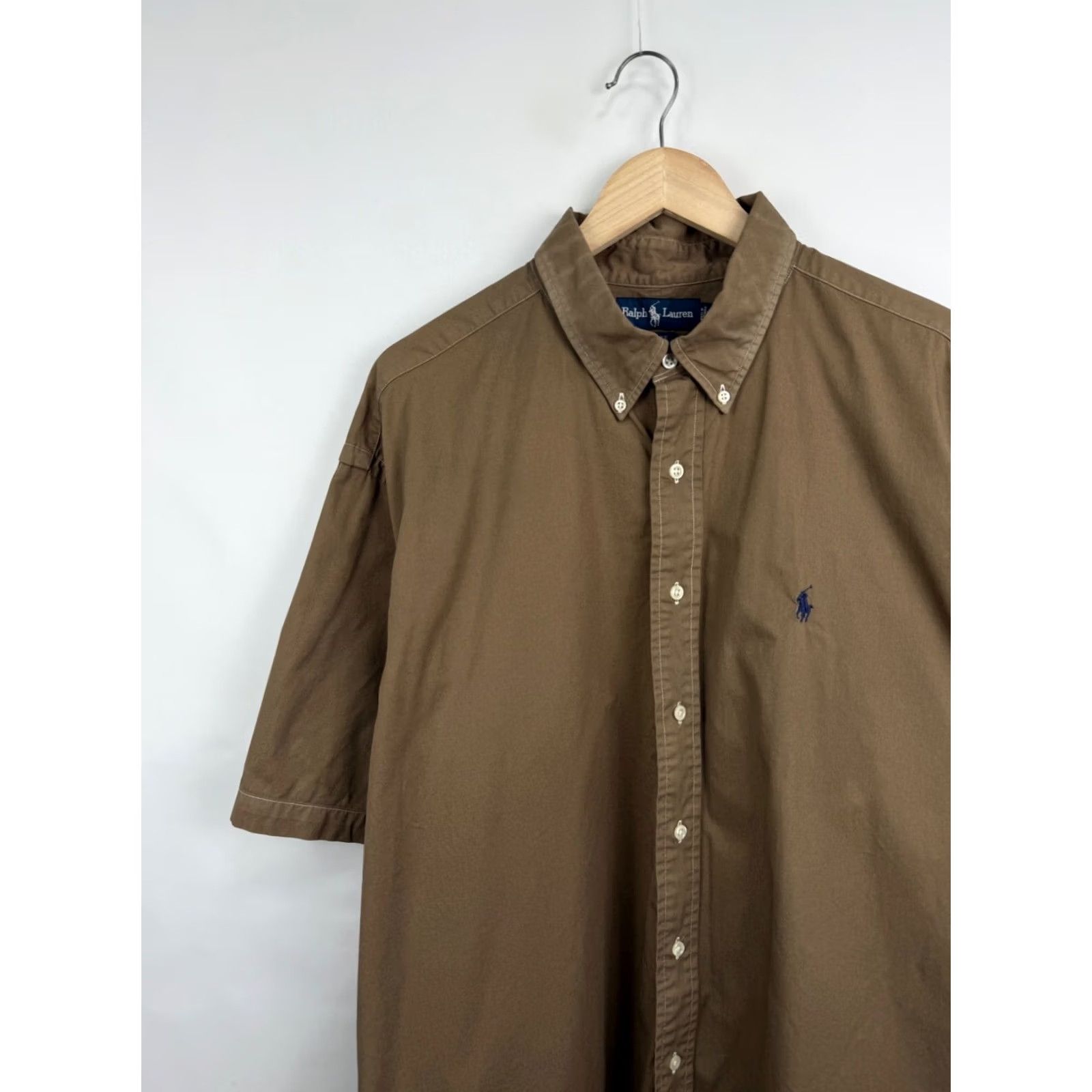 Polo Ralph Lauren VINTAGE Ralph Lauren Polo Shirt XXL Brown 1990s 90s Rugby Cotton Size US XXL / EU 58 / 5 - 3 Thumbnail