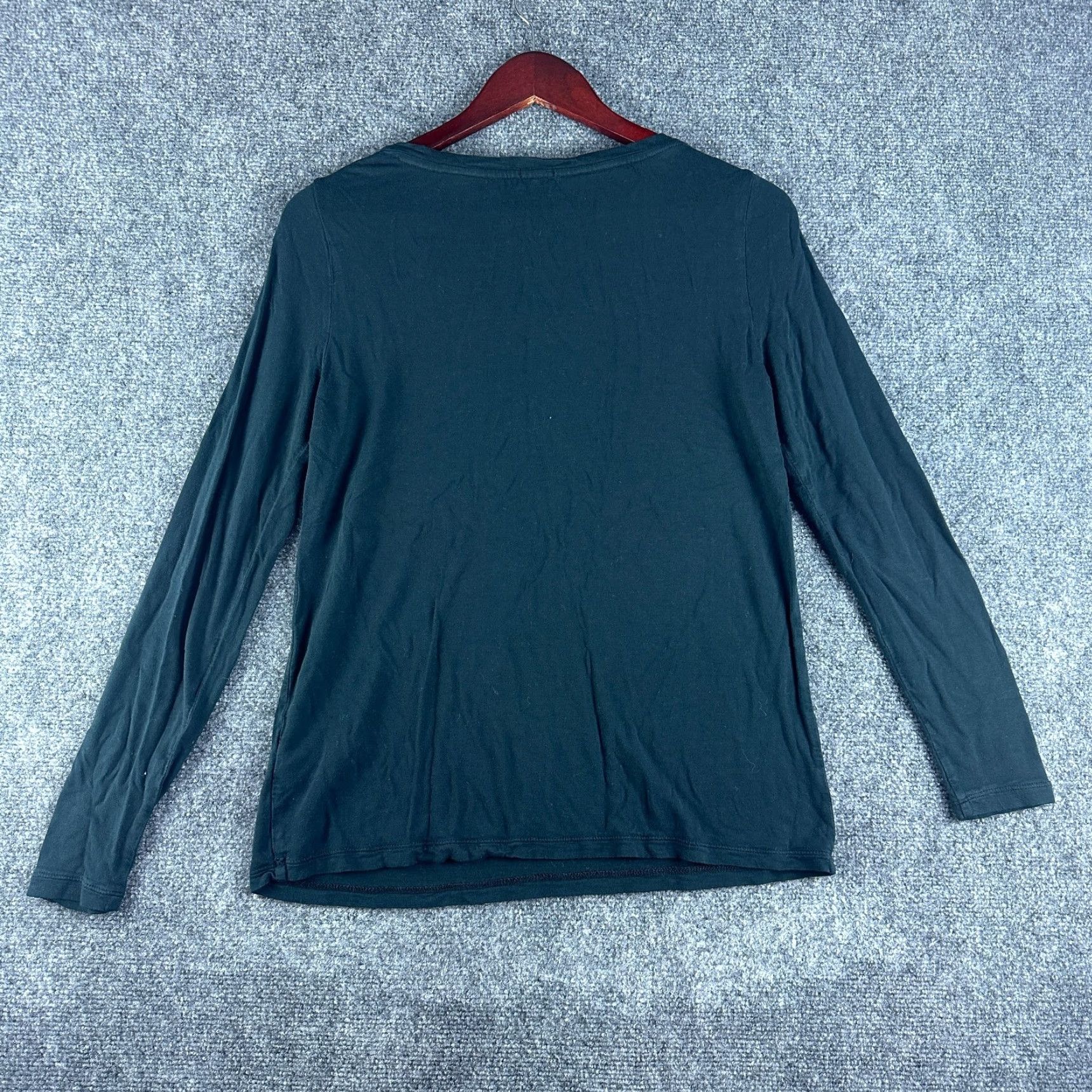 J.Crew J.CREW Top Womens S Long Sleeve Stretch Suiting Tee Black Viscose Shirt Single-Color Classic Modern Casual Everyday Womens Size S / US 4 / IT 40 - 6 Thumbnail