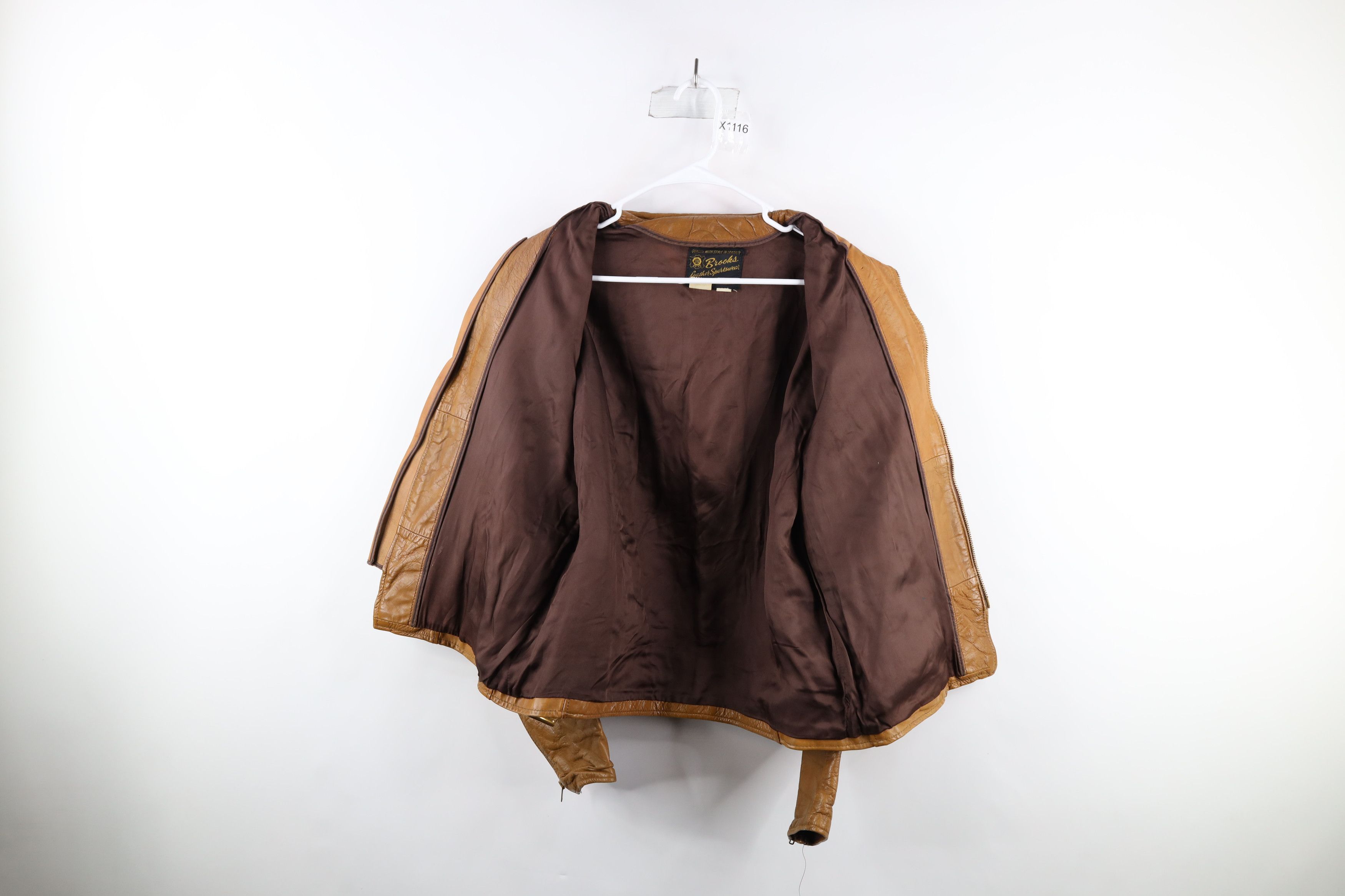 Vintage Vintage 50s Brooks Leather Cafe Racer Bomber Jacket USA Size US L / EU 52-54 / 3 - 9 Thumbnail