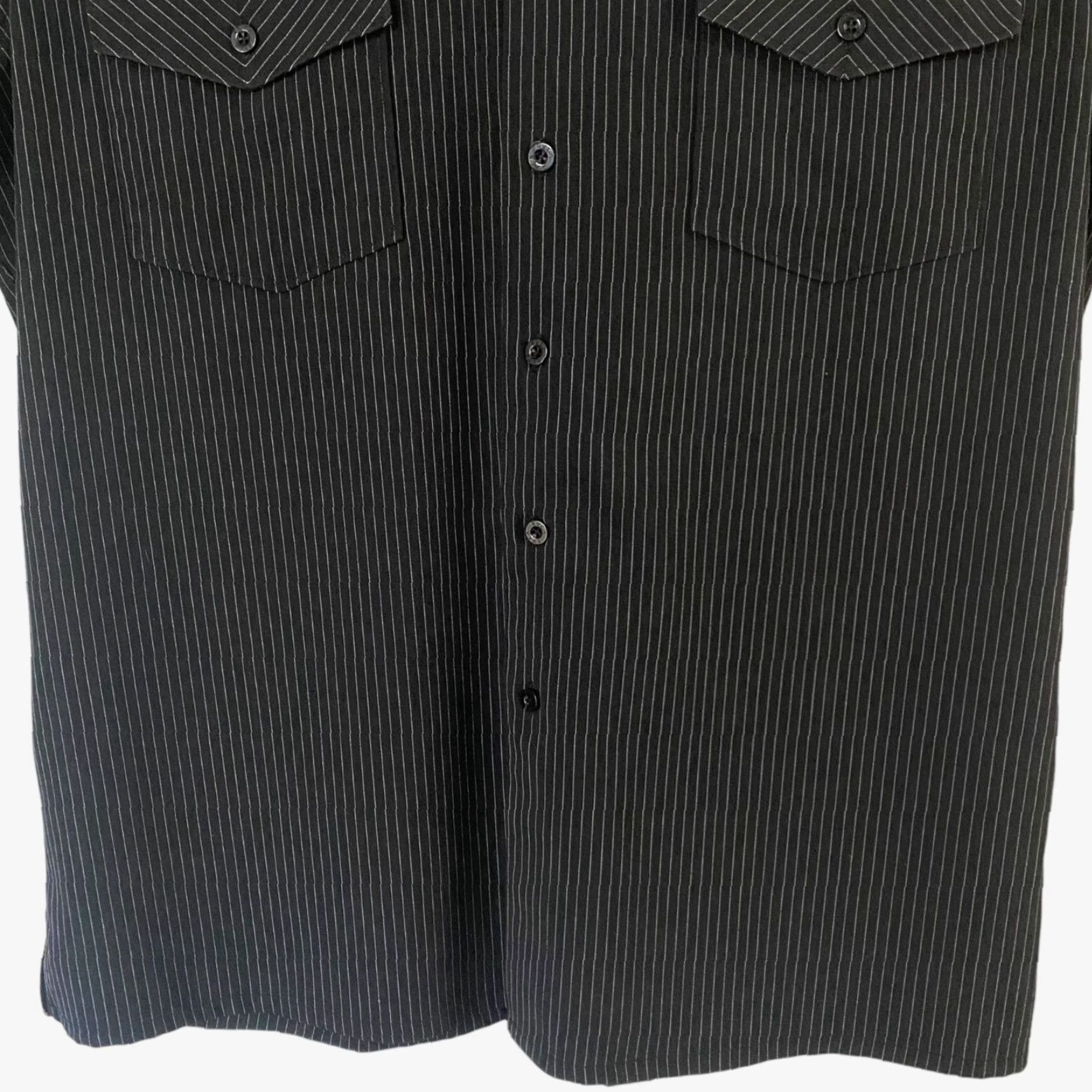 RVCA RVCA by PM Tenore Pinstripe Button-Up Shirt Men's Medium Black Long-Sleeve Shirt Size US M / EU 48-50 / 2 - 7 Thumbnail