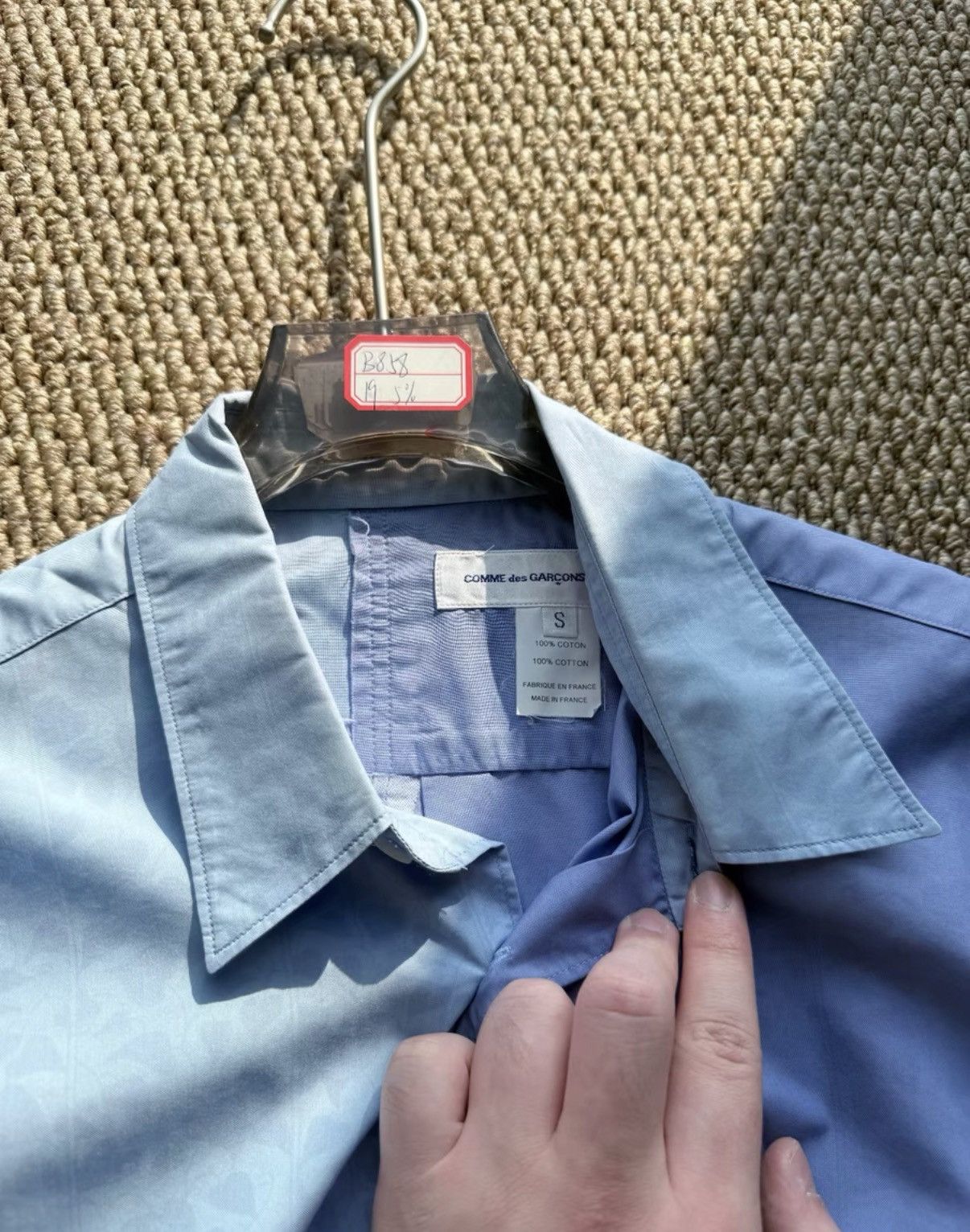 Comme des Garcons COMME des GARÇONS Gradient Blue Jacquard Panel Shirt K23 Size US S / EU 44-46 / 1 - 5 Thumbnail