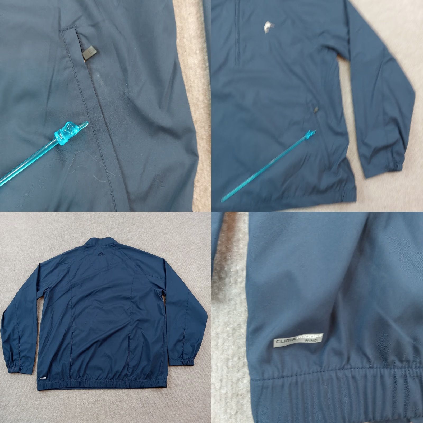 Adidas Adidas Mens Windbreaker Jacket Large Blue Lightweight 1/4 Zip Pullover Size L / US 10 / IT 46 - 8 Thumbnail