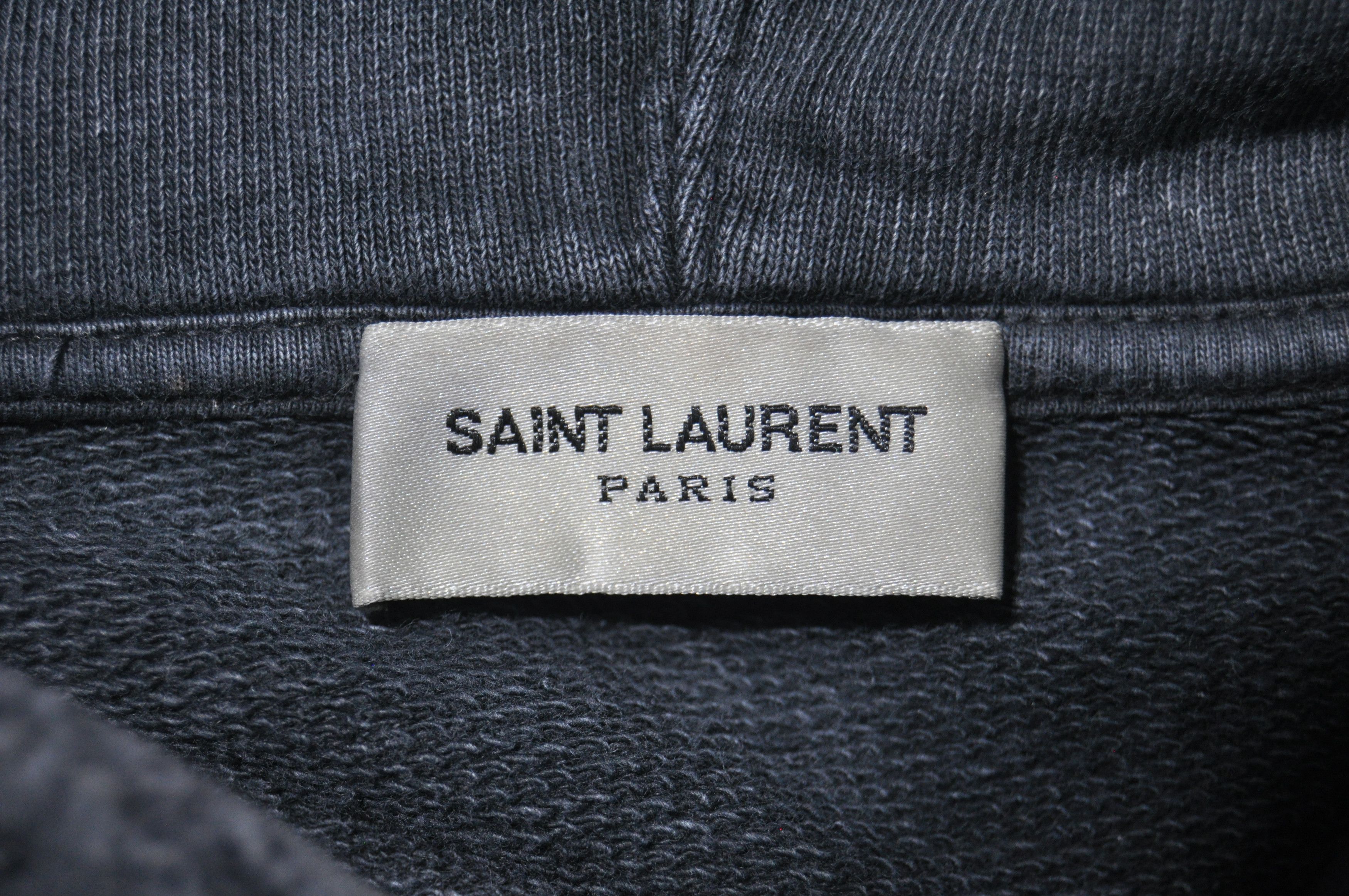Saint Laurent Paris SLP - S/S 18 - Rive Gauche Logo Distressed Hoodie Size US L / EU 52-54 / 3 - 8 Thumbnail