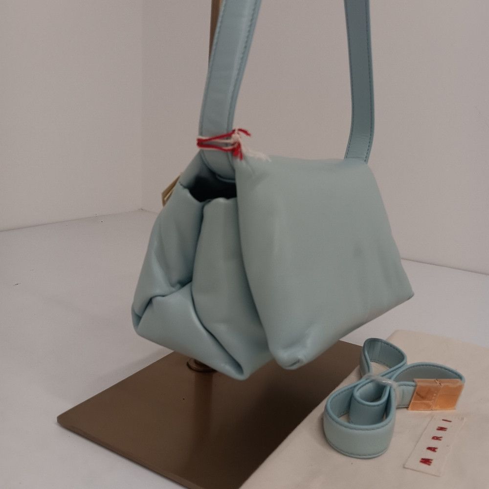 Marni Marni Womens Small Leather Prisma Crossbody Bag - Light Blue Size ONE SIZE - 7 Thumbnail