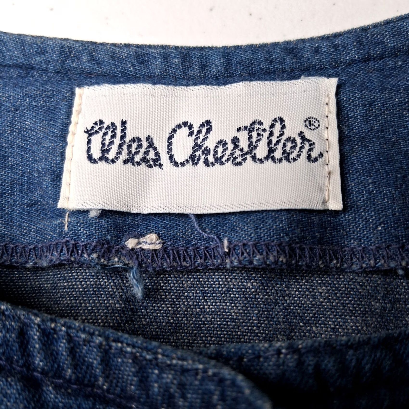 Vintage VINTAGE Wes Chestler Cross Stitch Chambray Shirt Blue Large L/XL Blue Shirt Woman Size L / US 10 / IT 46 - 6 Thumbnail
