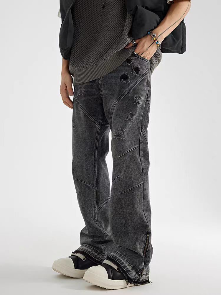 Japanese Brand × Jean Vintage street wash micro ripped design jeans Size US 32 / EU 48 - 2 Thumbnail