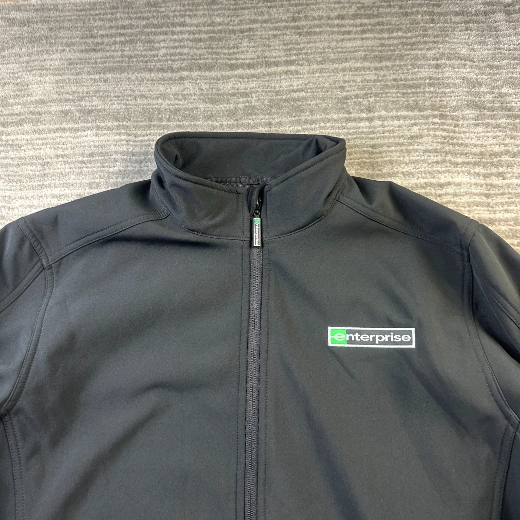 Vintage VINTAGE Image Solutions Enterprise Jacket Mens Large Black Softshell Windbreaker Full Zip Logo Size US L / EU 52-54 / 3 - 3 Thumbnail
