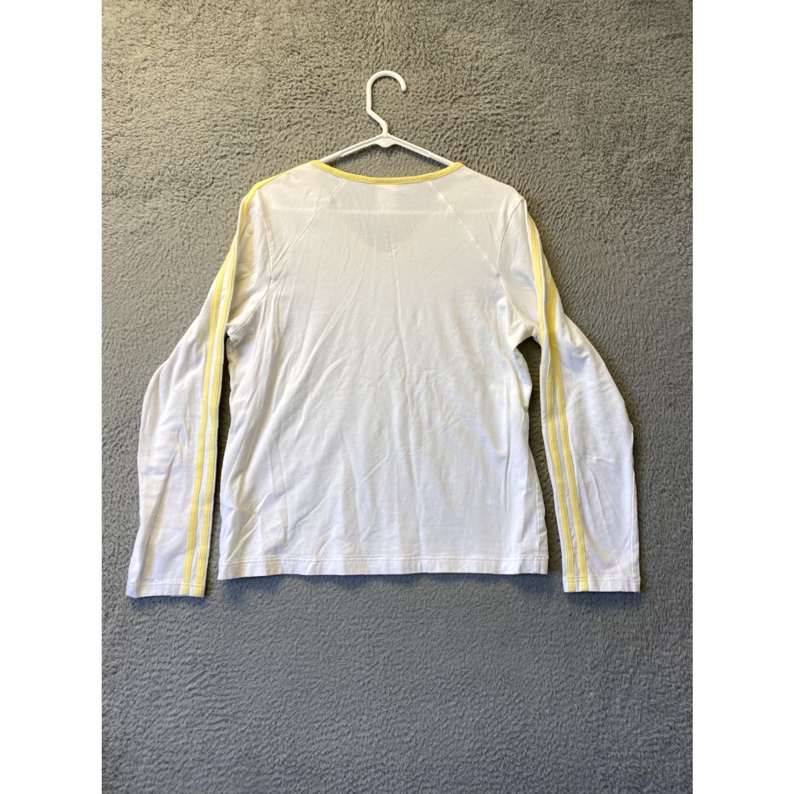 Adidas VINTAGE adidas Women's T-Shirt Long Sleeve V-Neck Cotton Size M White Activewear Size M / US 6-8 / IT 42-44 - 7 Thumbnail