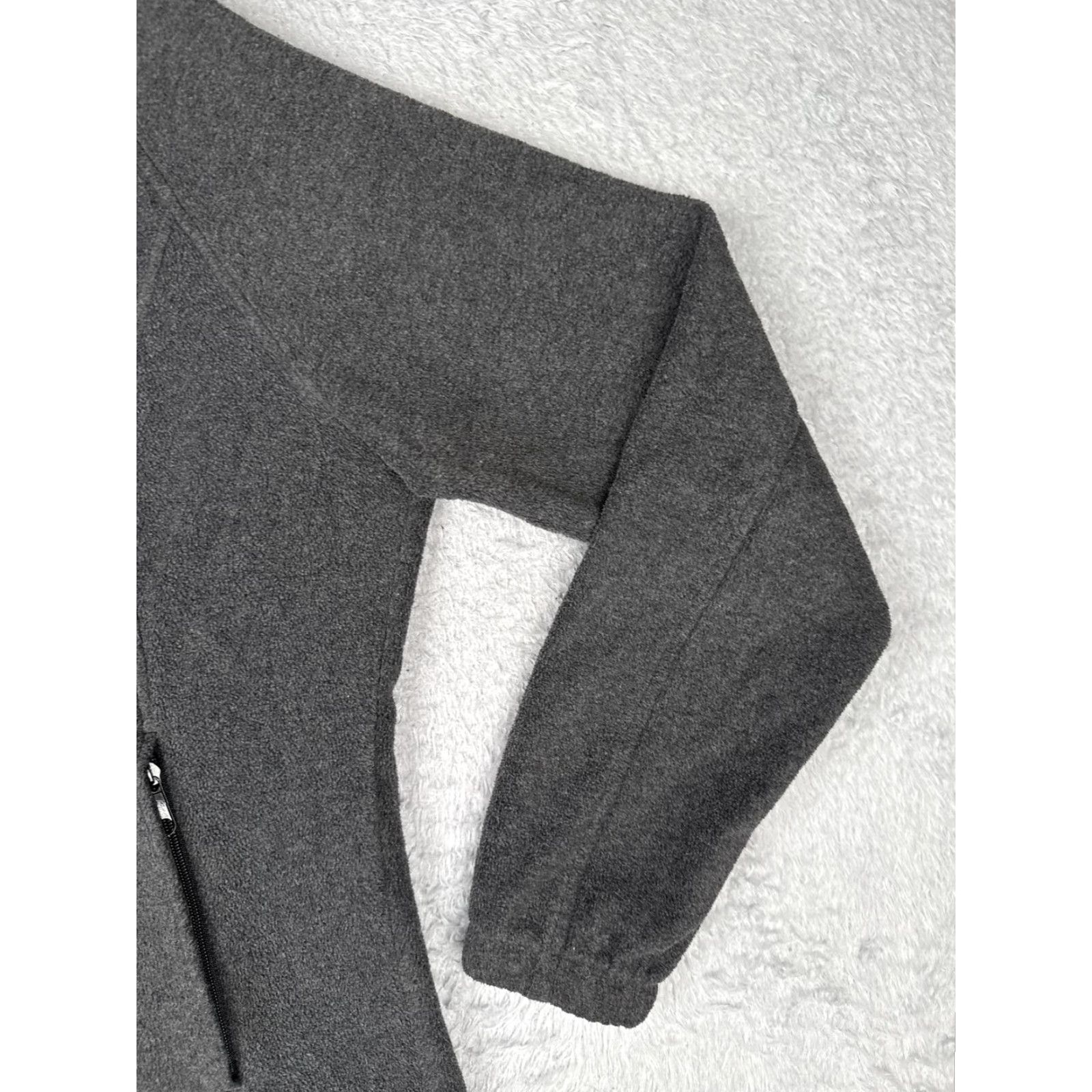 Vintage Columbia Jacket Womens Medium Gray Fleece Full Zip Mock Neck Outdoor Hiking Jacket Size M / US 6-8 / IT 42-44 - 5 Thumbnail