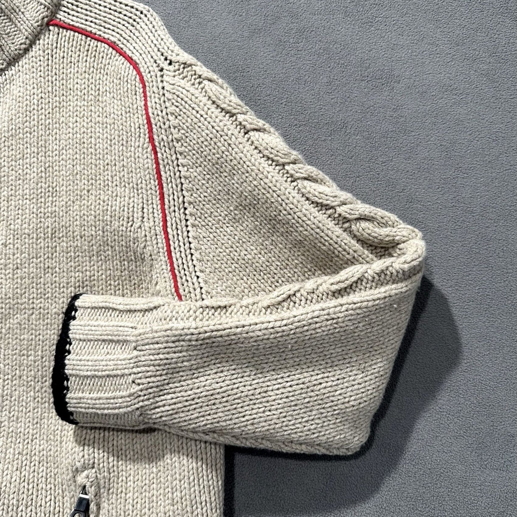 4SDESIGNS VTG Neve Designs Sweater Womens XL Beige Chunky-Knit Full Zip Wool Mock Neck - Pockets, Lined, Dry Clean Only, Hong Kong Vintage Size XL / US 12-14 / IT 48-50 - 7 Thumbnail