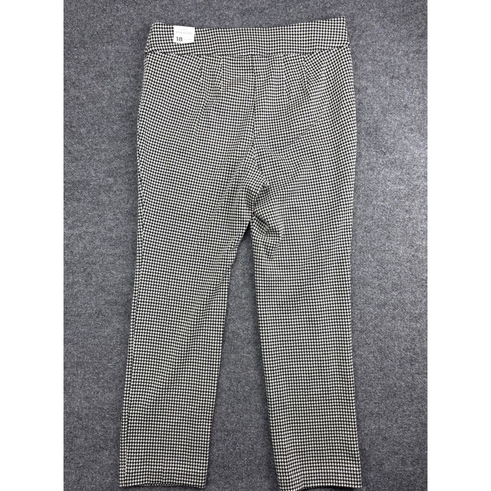 Vintage Lane Bryant Pants Womens 18 Black White Houndstooth Ponte Straight Mid Rise Pull On Size 40" / US 18 - 7 Thumbnail