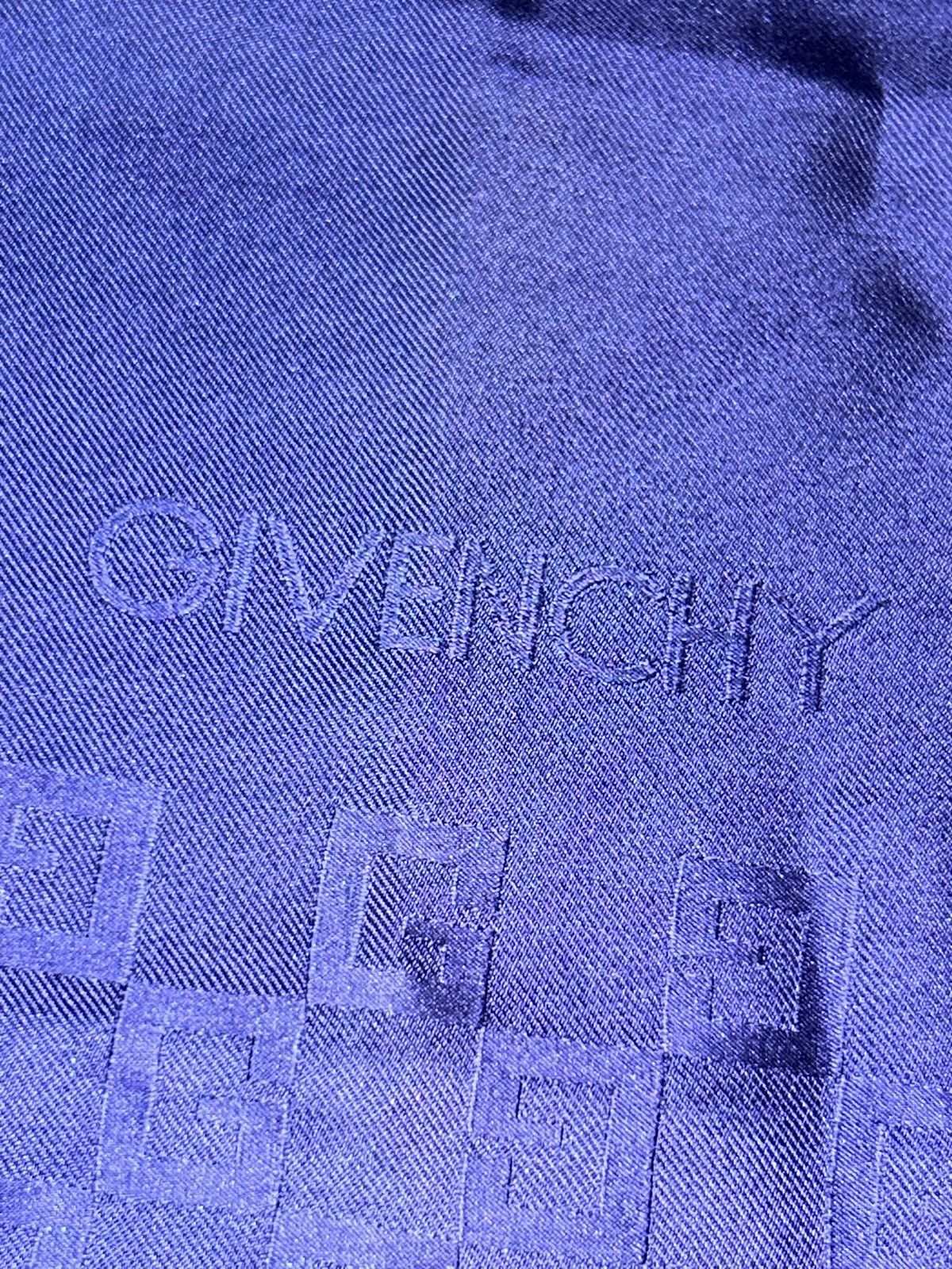 Givenchy Vintage Givenchy G logo Blue Silk Scarf w COA Size ONE SIZE - 4 Thumbnail