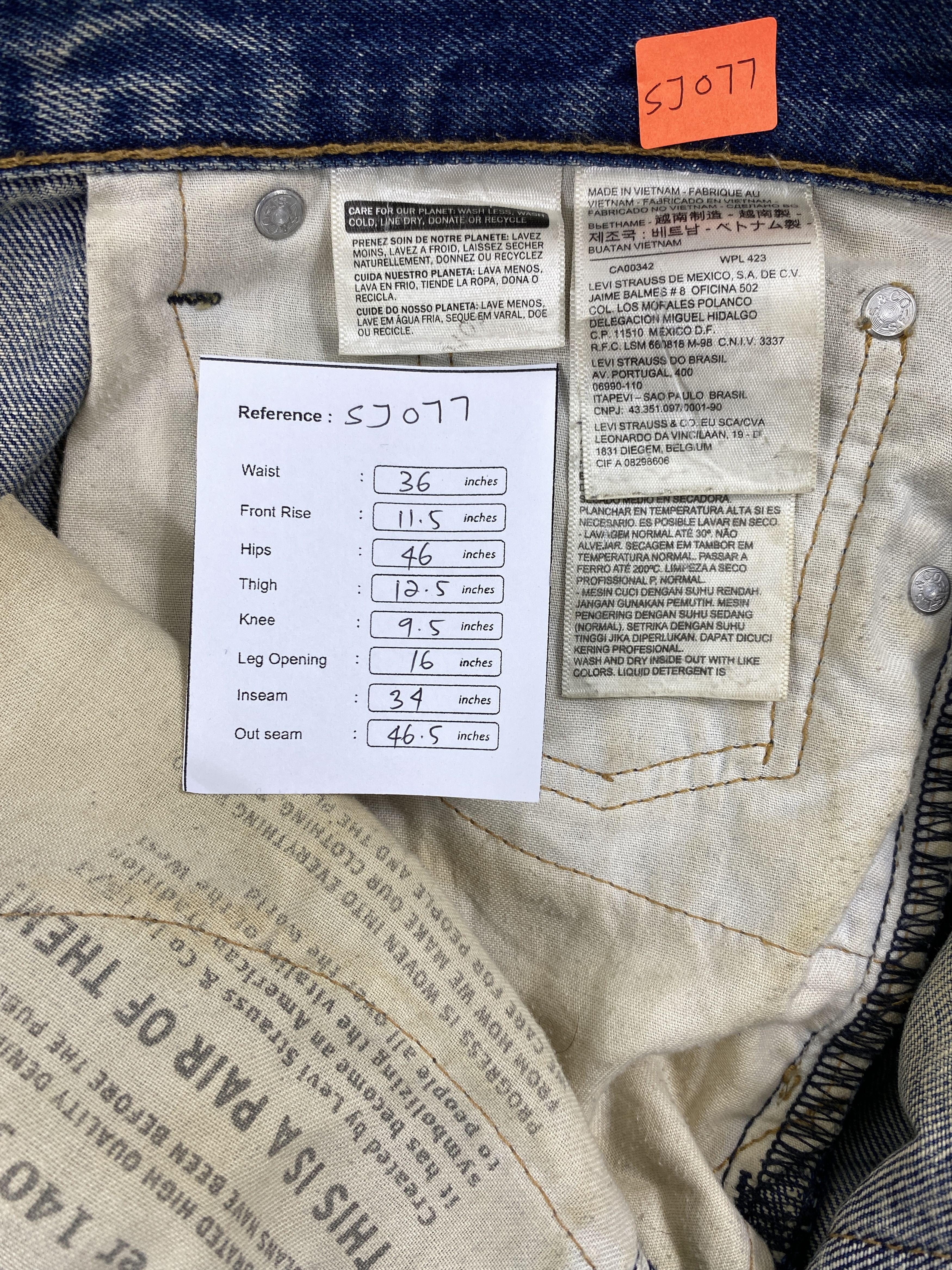 Levi's Blue Levi's 514 Jeans 36x34 Denim -SJ077 Size US 36 / EU 52 - 8 Thumbnail