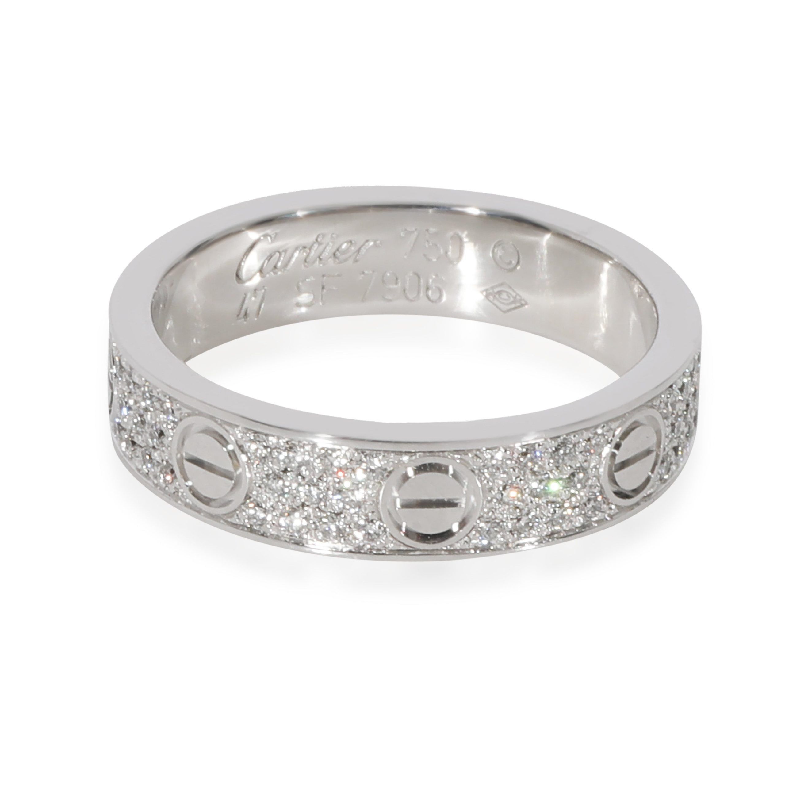 Cartier Love Diamond Pave Band in 18k White Gold 0.31 CTW