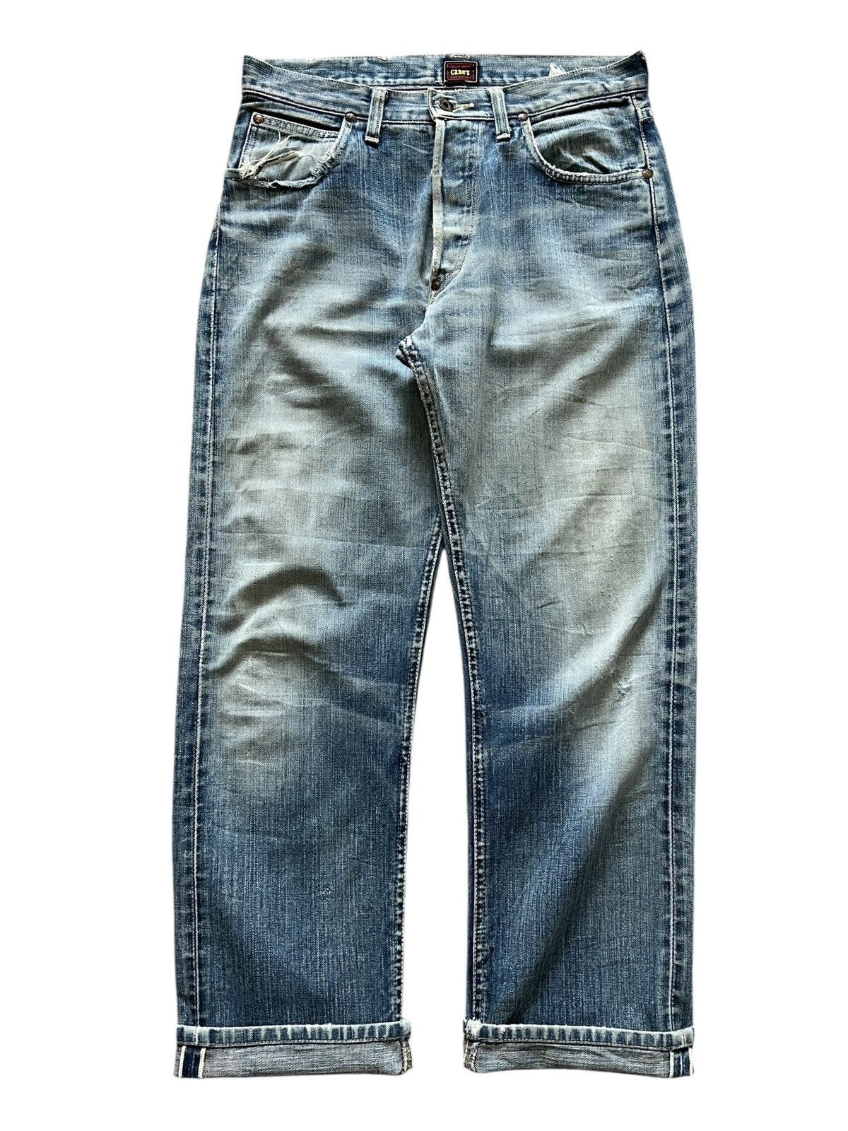 Sugar Cane 1990s Sugar Cane Toyo Enterprise Distressed Selvedge Jeans Size US 31 - 1 Thumbnail