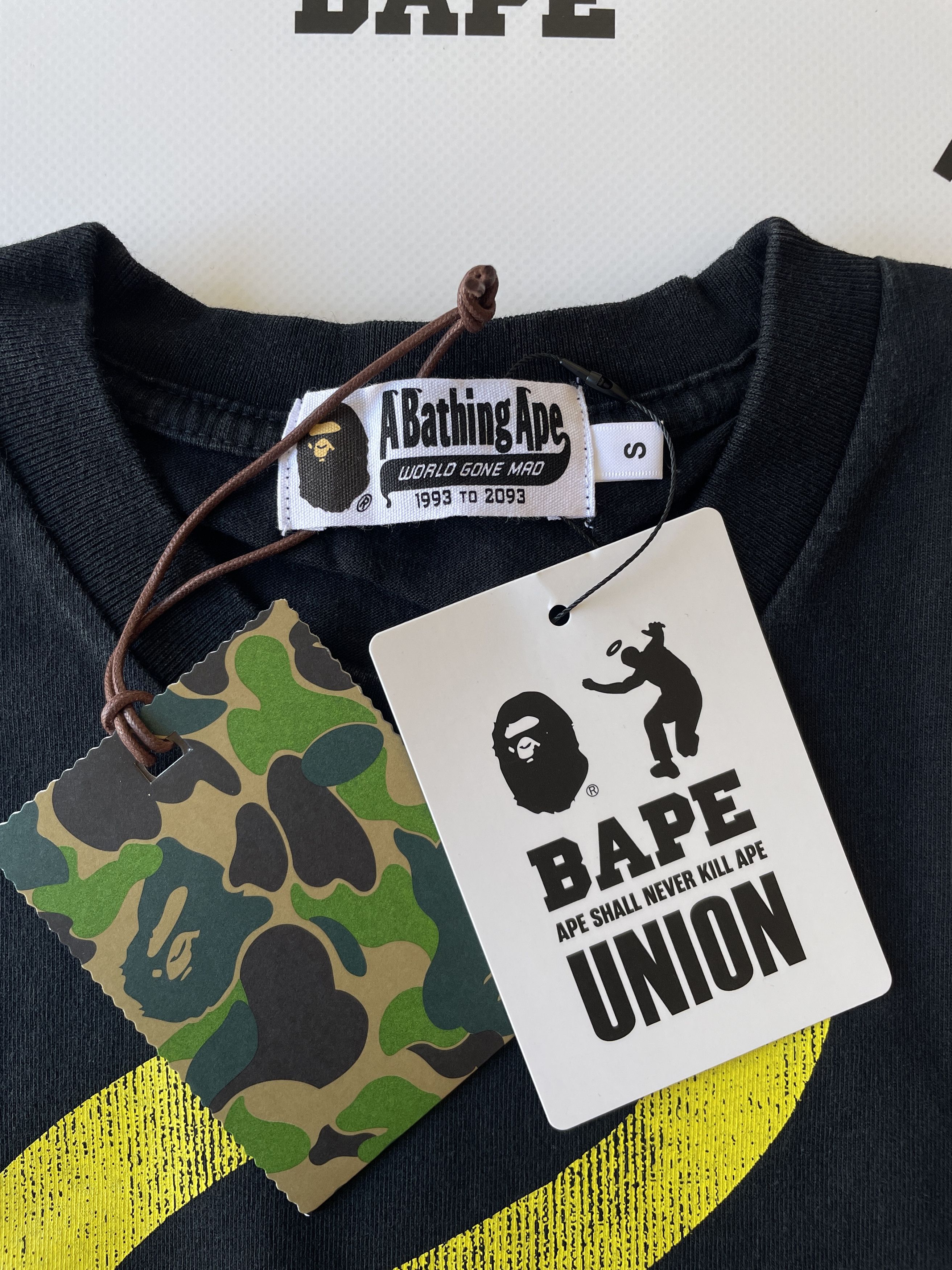 BAPE X UNION WASHED APE HEAD TEE