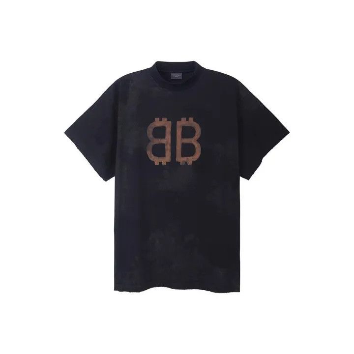 Balenciaga Balenciaga Black Letter Print Short Sleeve T-Shirt Size US L / EU 52-54 / 3 - 1 Thumbnail