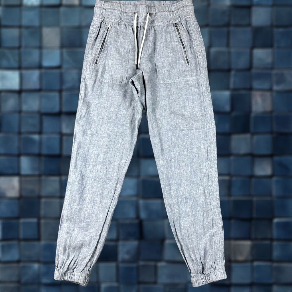 Athleta Athleta Womens Pants Blue 2 Linen Jogger Elastic Waist High Rise Drawstring Size 26" / US 2 / IT 38 - 1 Thumbnail