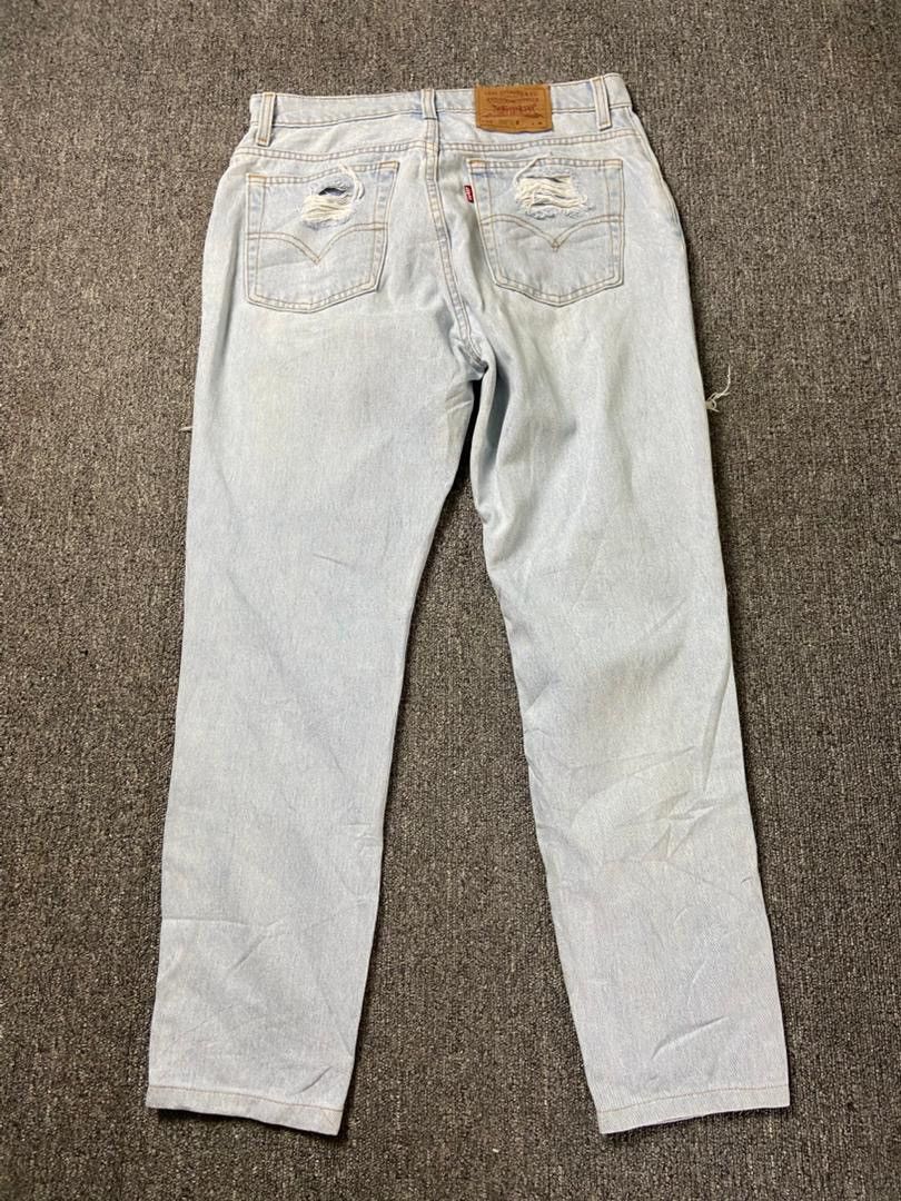 Levi's Levis 550 Relaxed Fit Distressed Ripped Jeans (197) Size US 31 - 2 Thumbnail