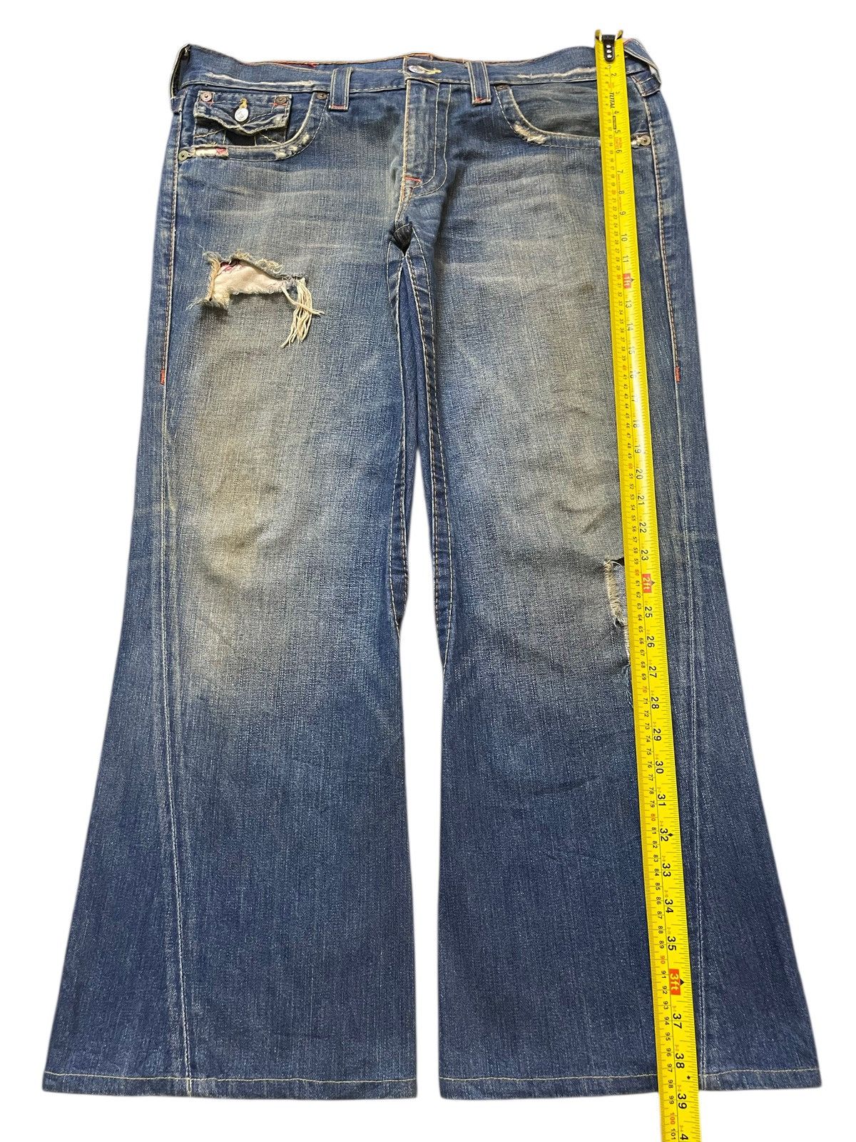 True Religion Vintage Usa True Religion Mud Wash Distress Spiral Leg Baggy Size US 38 / EU 54 - 14 Thumbnail