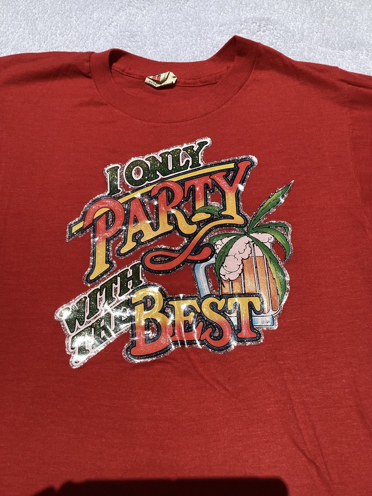 Vintage 80s I only party with the best screen stars tru American Vtg Size US M / EU 48-50 / 2 - 2 Thumbnail