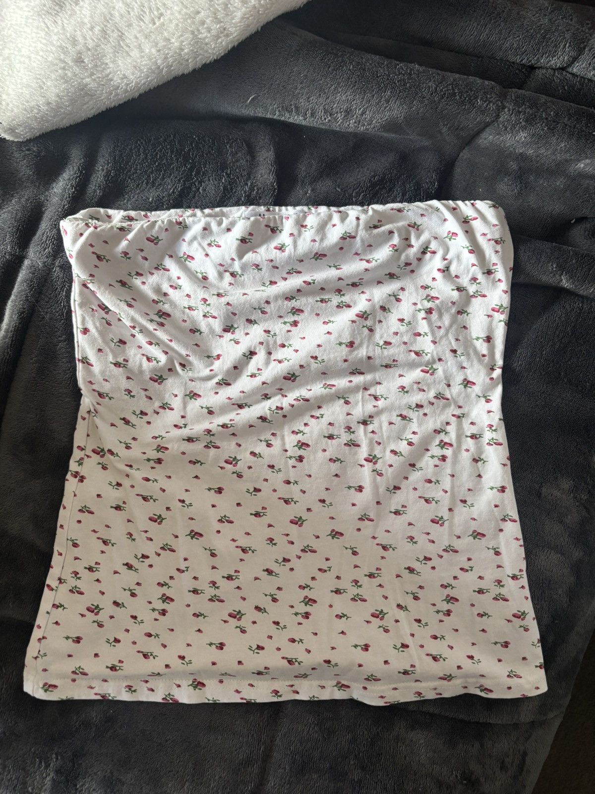Other White Tube Top With Roses Size XS / US 0-2 / IT 36-38 - 1 Thumbnail
