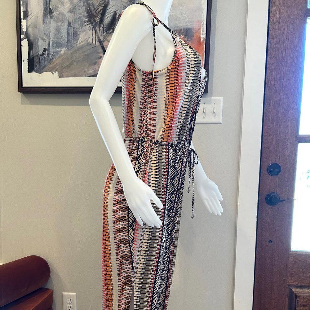 Designer BCBGeneration Tribal/Aztec Print Multicolor Stretch Jumpsuit Size 32" / US 10 / IT 46 - 5 Thumbnail
