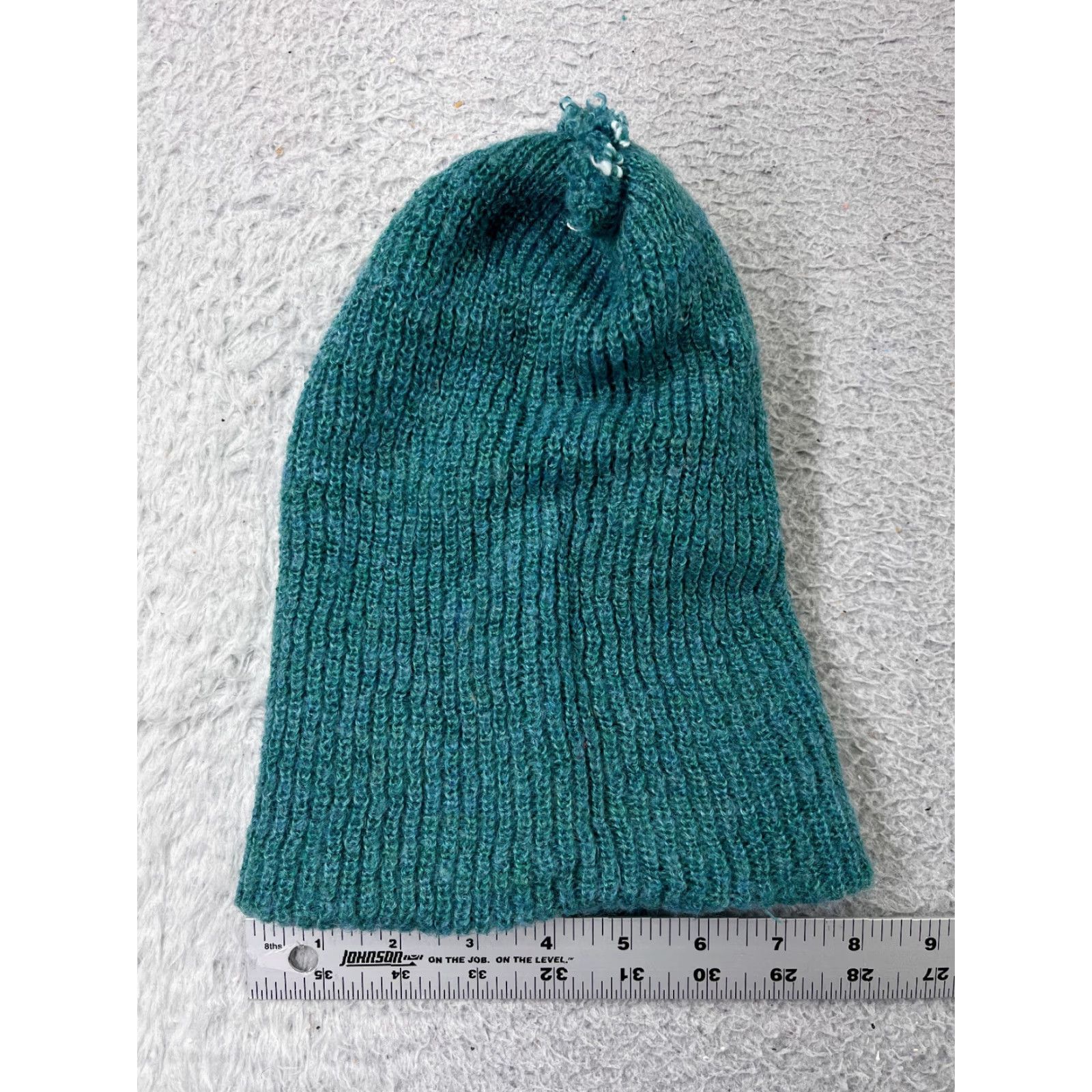 Vintage Beanie Toque Adult One Size Blue Teal Knit 100% Acrylic Snowboard Winter Ski Hat/Cap Womens Beanie Size ONE SIZE - 4 Thumbnail