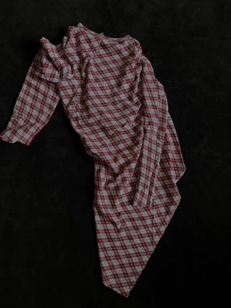 Comme des Garcons Comme Des Garcons College Plaid Irregular Long Sleeve Top Size S / US 4 / IT 40 - 4 Thumbnail