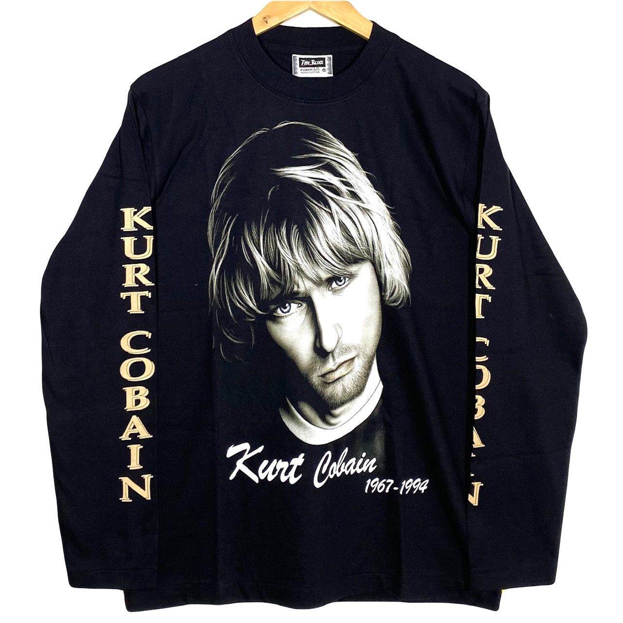 image of Band Tees Tee Shirt Boot Vintage 90’S Kurt Cobain (Single Stitch) in Black, Men's (Size Medium)