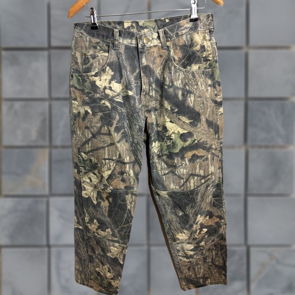AMO VINTAGE Wrangler Double Knee Realtree Advantage Camo Pants Baggy Mens 31x29 4734 Size US 31 - 1 Thumbnail