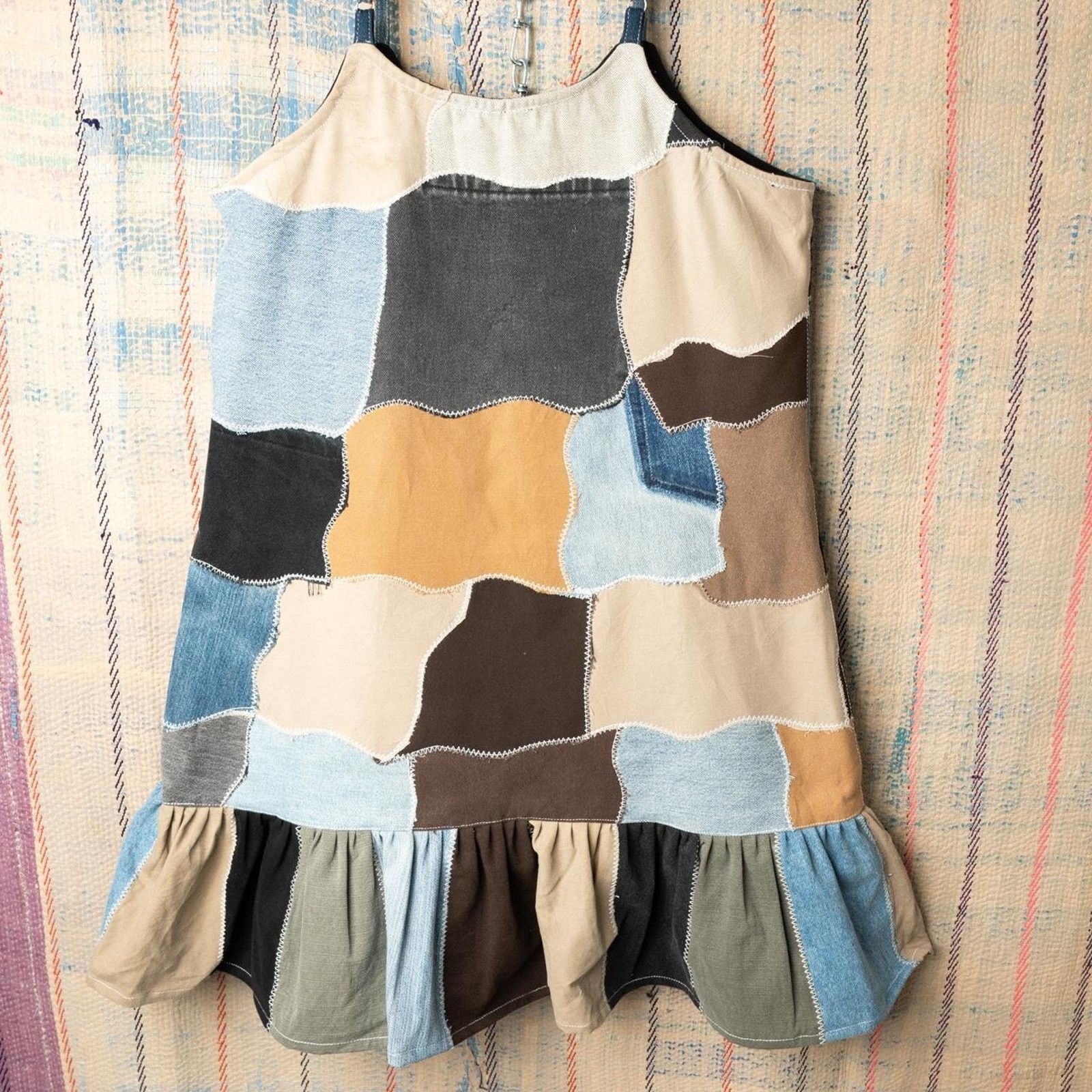 Other Custom patchwork mini dress with ruffle hem Size M / US 6-8 / IT 42-44 - 2 Thumbnail