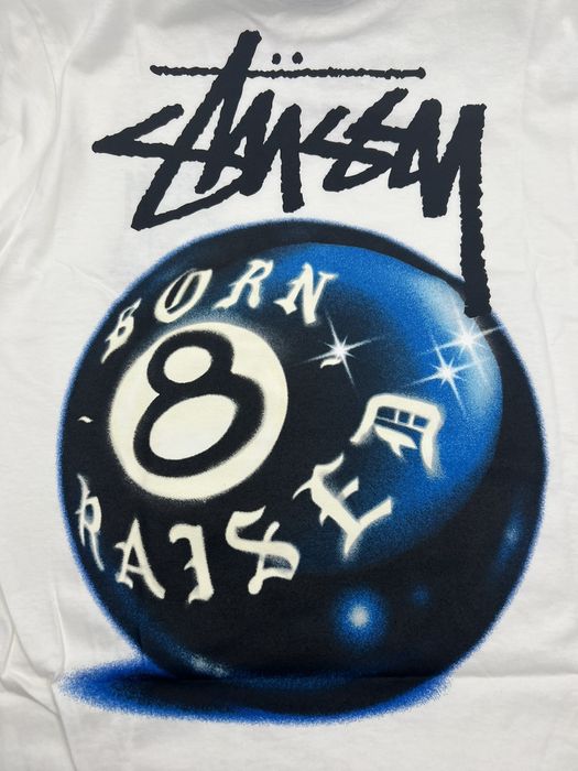 Stussy Stussy Born x Raised 8-Ball T Shirt Size Small New | Grailed