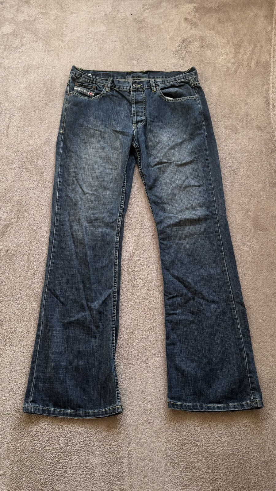 Flared Diesel Y2K vintage washed denim distressed Jeans