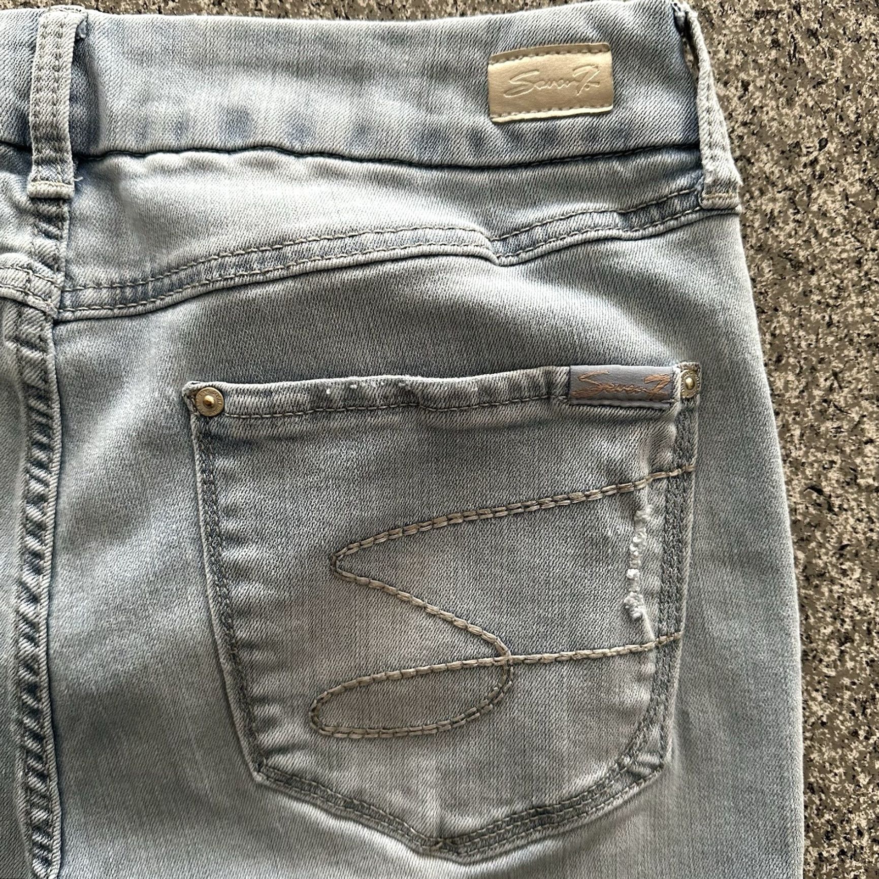Vintage Seven7 Jeans Womens 12 32x29 High Rise Slimming Stretch Light Wash Denim Jeans Size 24" / US 00 / IT 34 - 6 Thumbnail