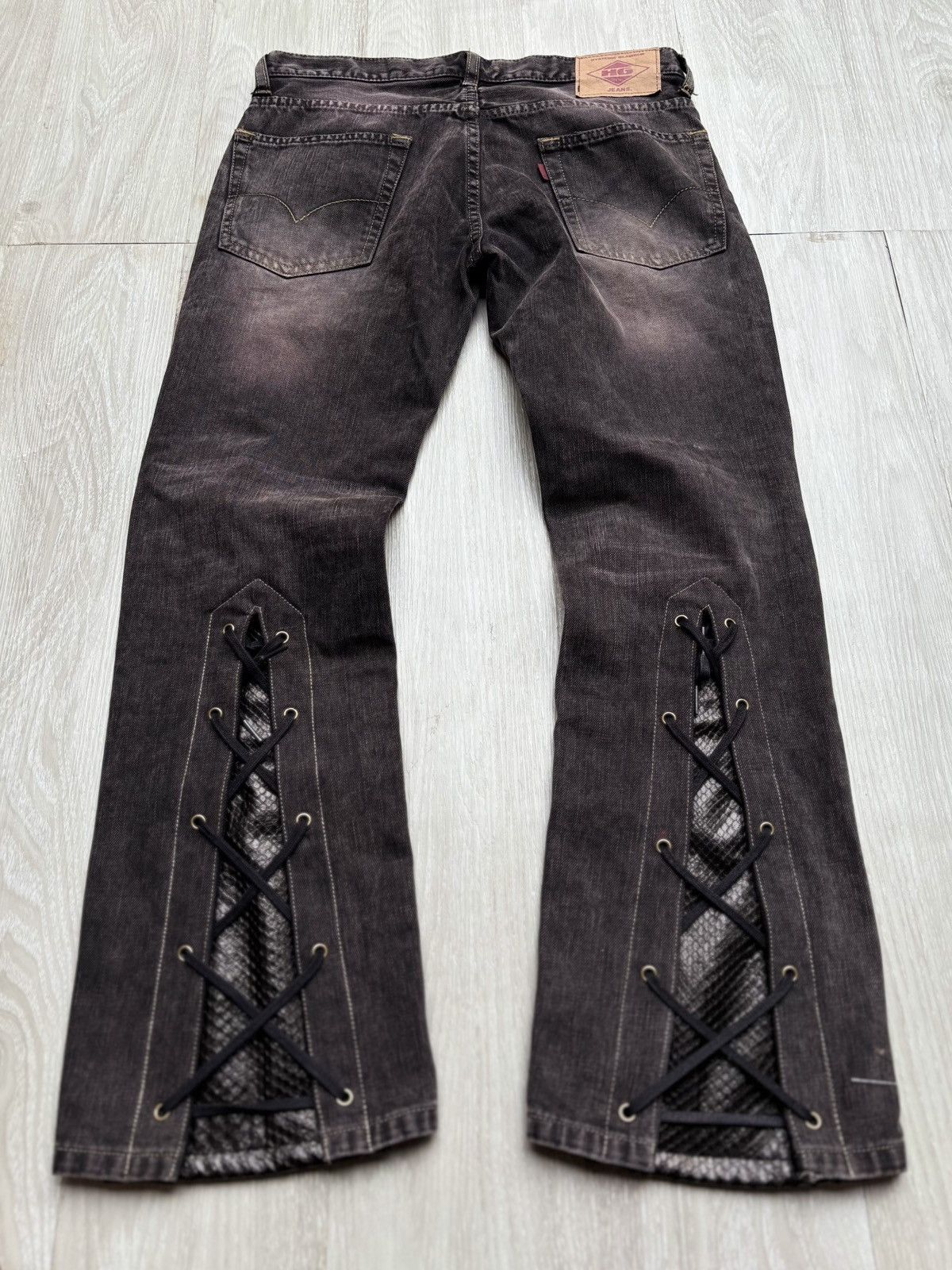 Hysteric Glamour phyton lace up flare jeans Size US 29 - 5 Thumbnail