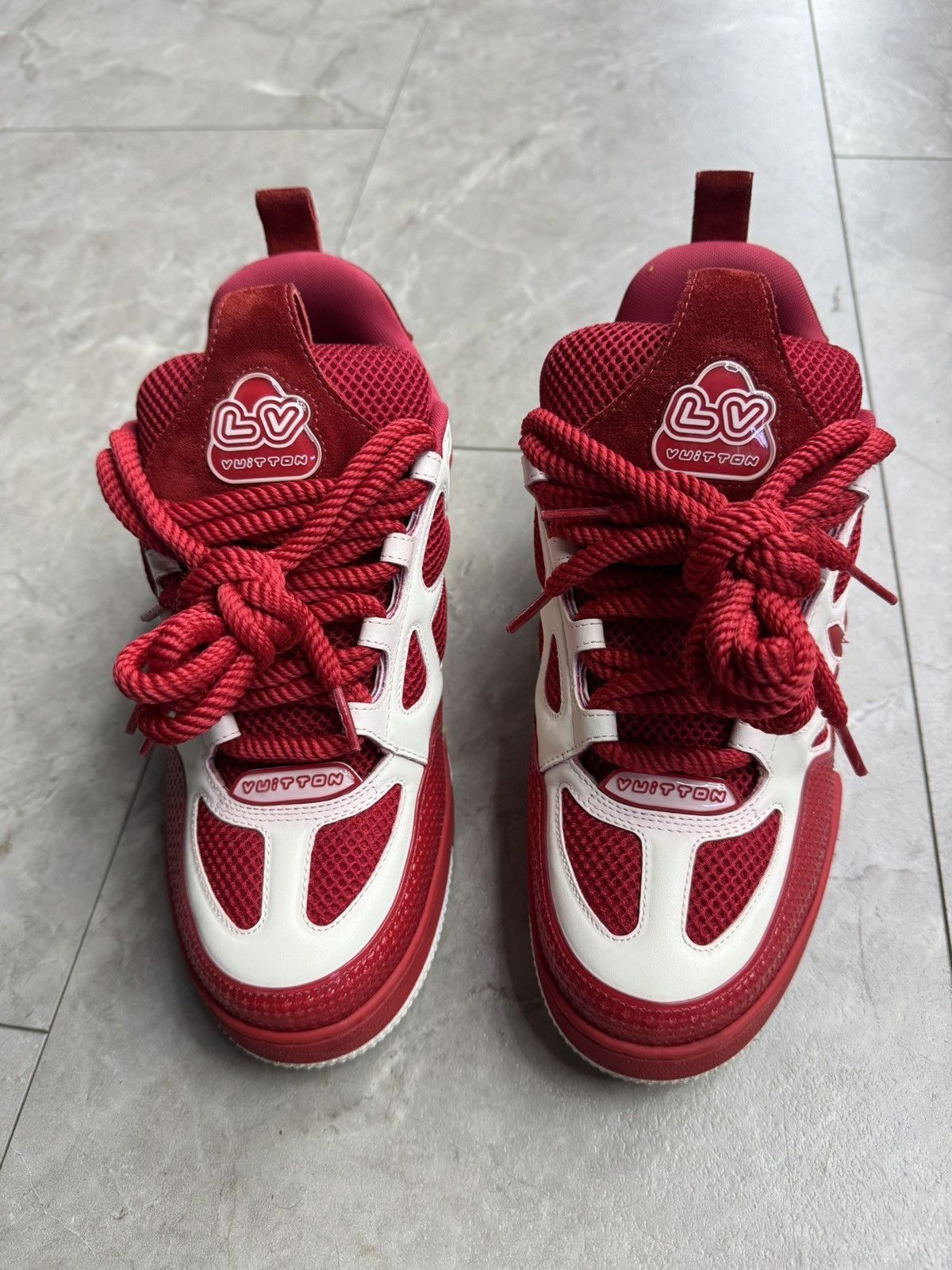 Louis Vuitton Louis Vuitton Red White LV Skate Trainer Size US 9 / EU 42 - 2 Thumbnail