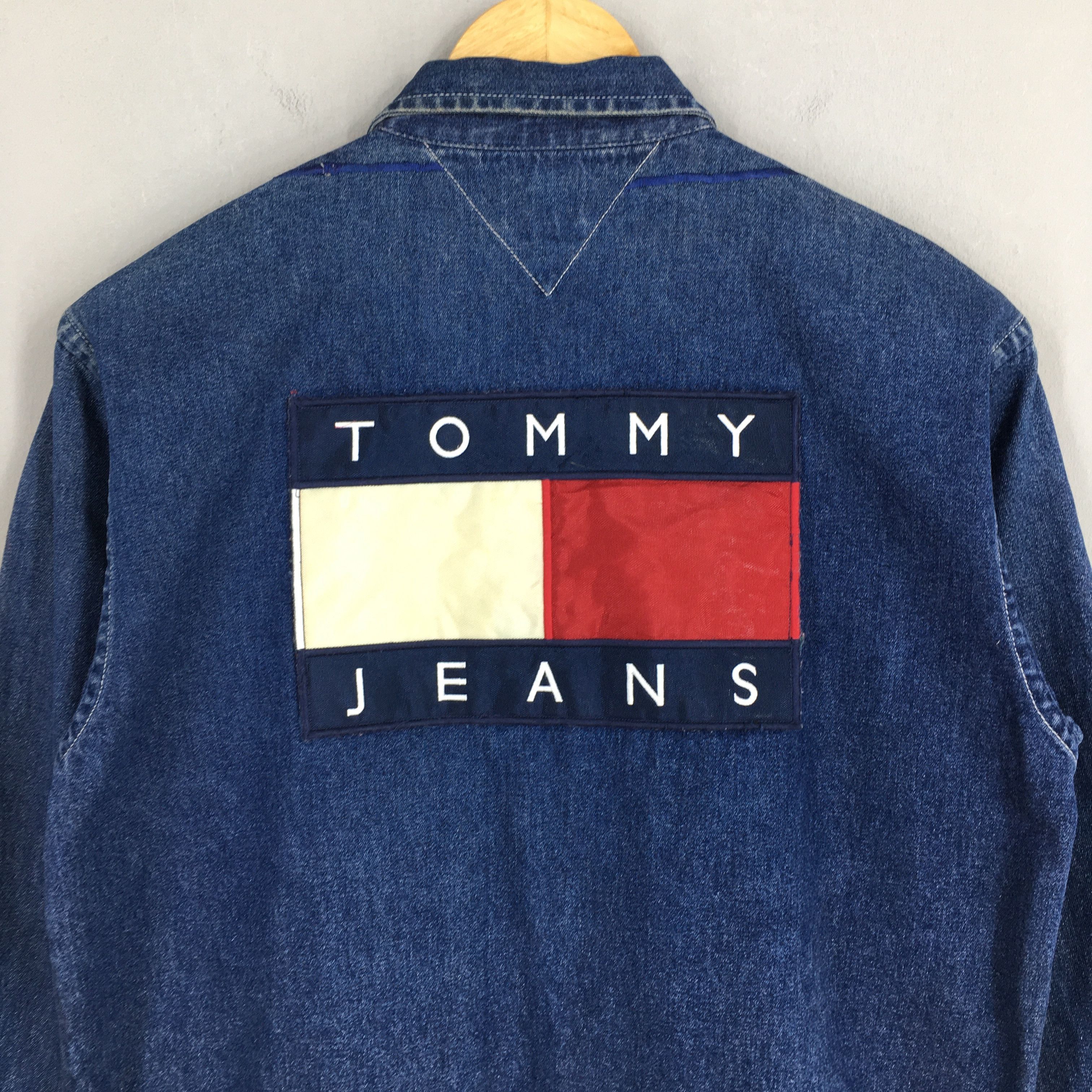Tommy Hilfiger × Vintage Vintage Tommy Hilfiger Denim Oxfords Shirt Zipper Large Size US L / EU 52-54 / 3 - 7 Thumbnail
