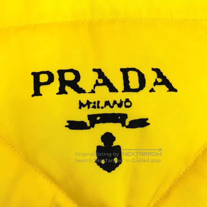 Prada Prada Yellow logo diamond hooded down vest Size US M / EU 48-50 / 2 - 5 Thumbnail