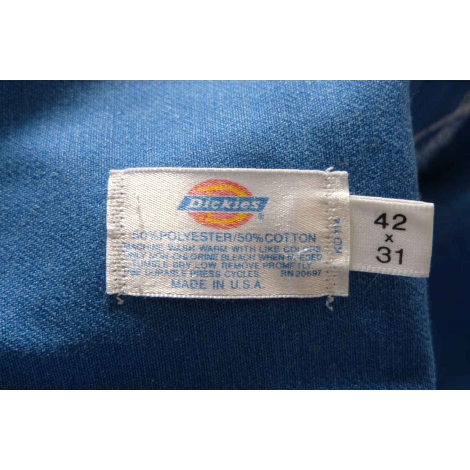 Dickies VINTAGE Dickies WORK WEAR DISTRESSED CANVAS 5" SHORTS USA MADE 42x31 BLUE 90s CHINO Mens Size US 39 - 7 Thumbnail