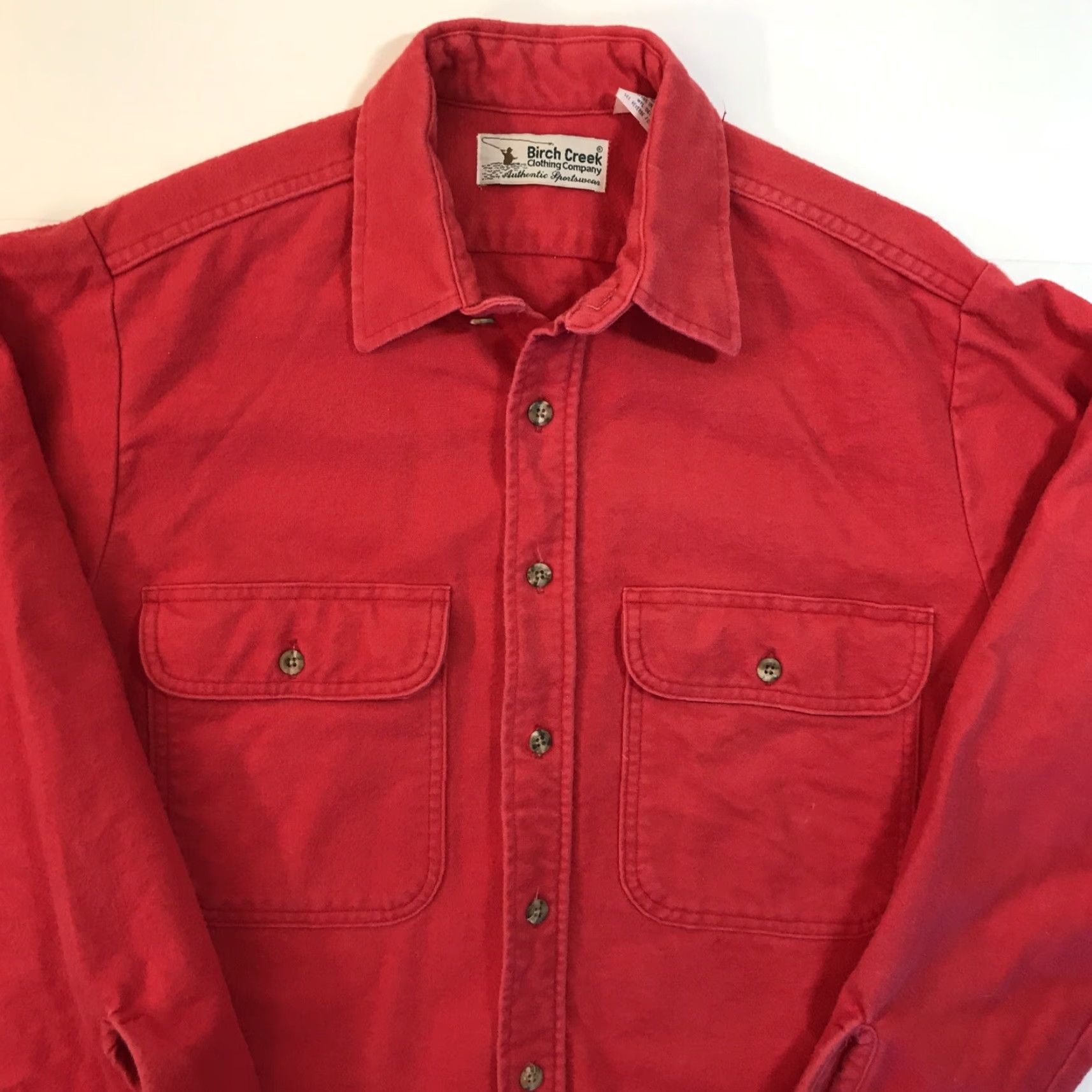 Vintage VINTAGE Birch Creek Mens Chamois Heavy Flannel Red USA Made Button Up M Fishing Size US M / EU 48-50 / 2 - 2 Thumbnail
