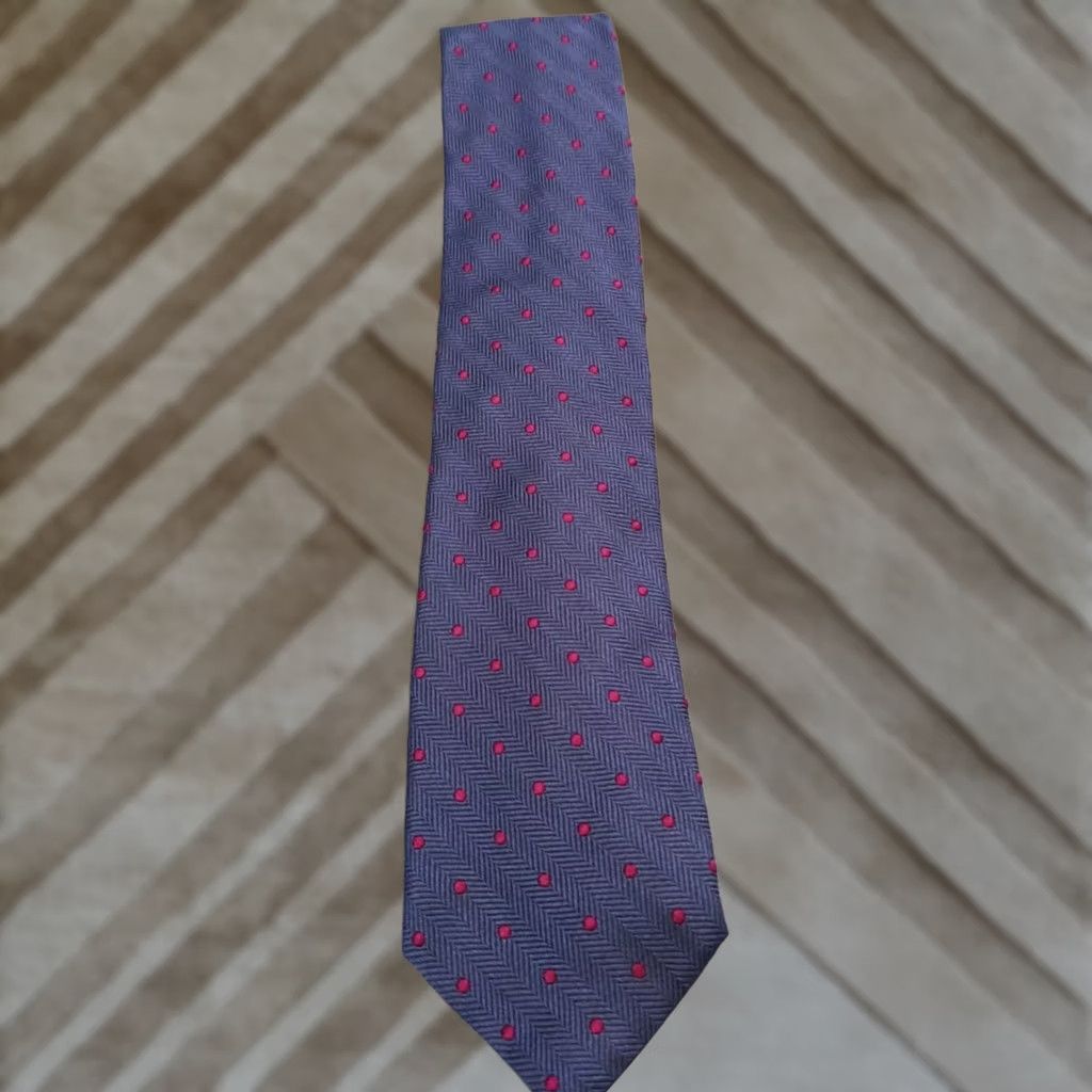Robert Talbott VINTAGE Talbot Tie Blue Made In Italy 100% Silk Men's Blue Silk Tie Talbot Designer Wide 1 Size Men Size ONE SIZE - 1 Thumbnail