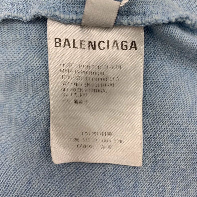 Balenciaga Balenciaga Blue logo monogrammed cotton crewneck T-shirt Size US L / EU 52-54 / 3 - 7 Thumbnail