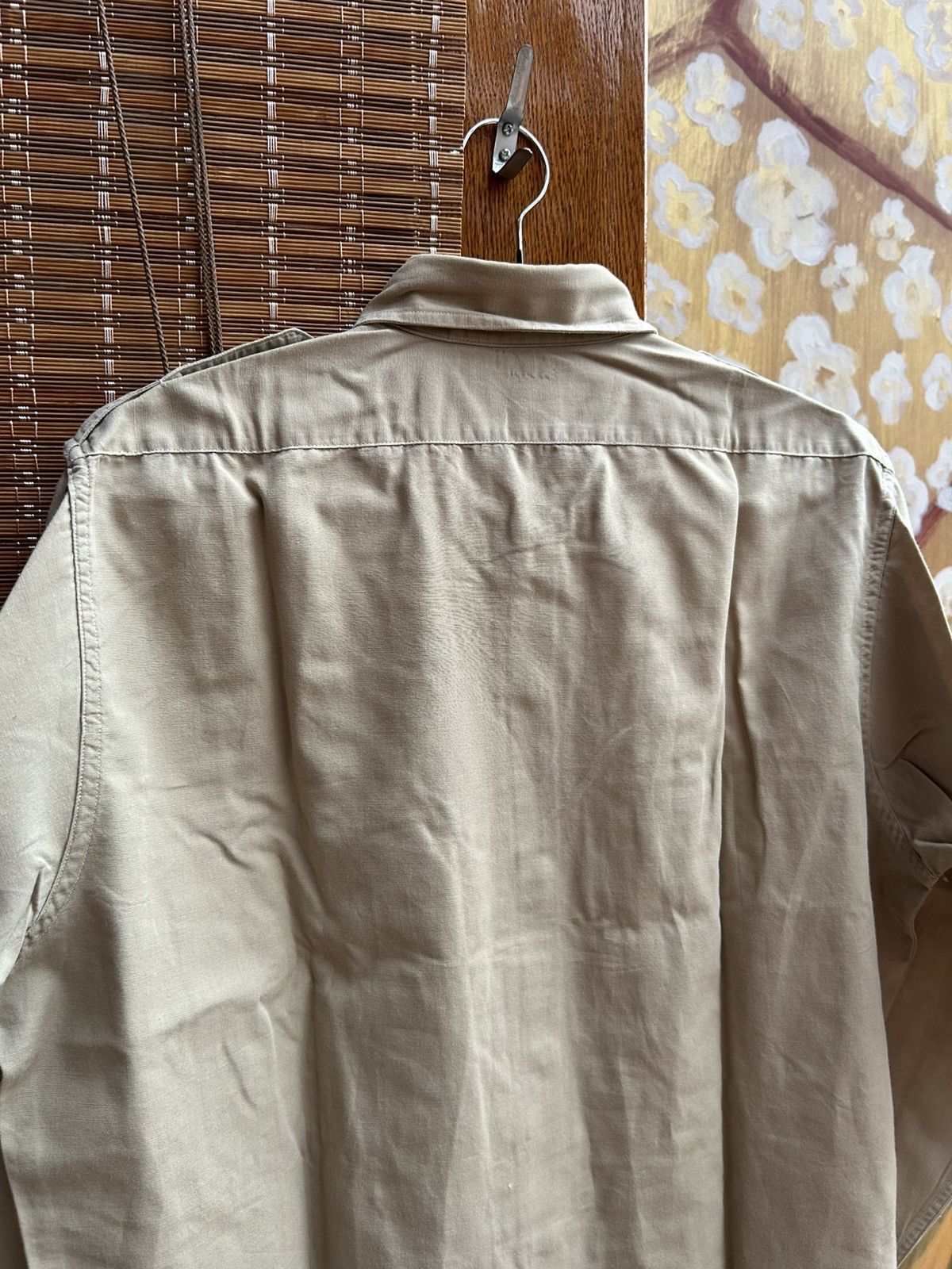 Vintage Vintage 50s US Army Khaki Cotton Twill Long Sleeve Shirt Size US S / EU 44-46 / 1 - 5 Thumbnail