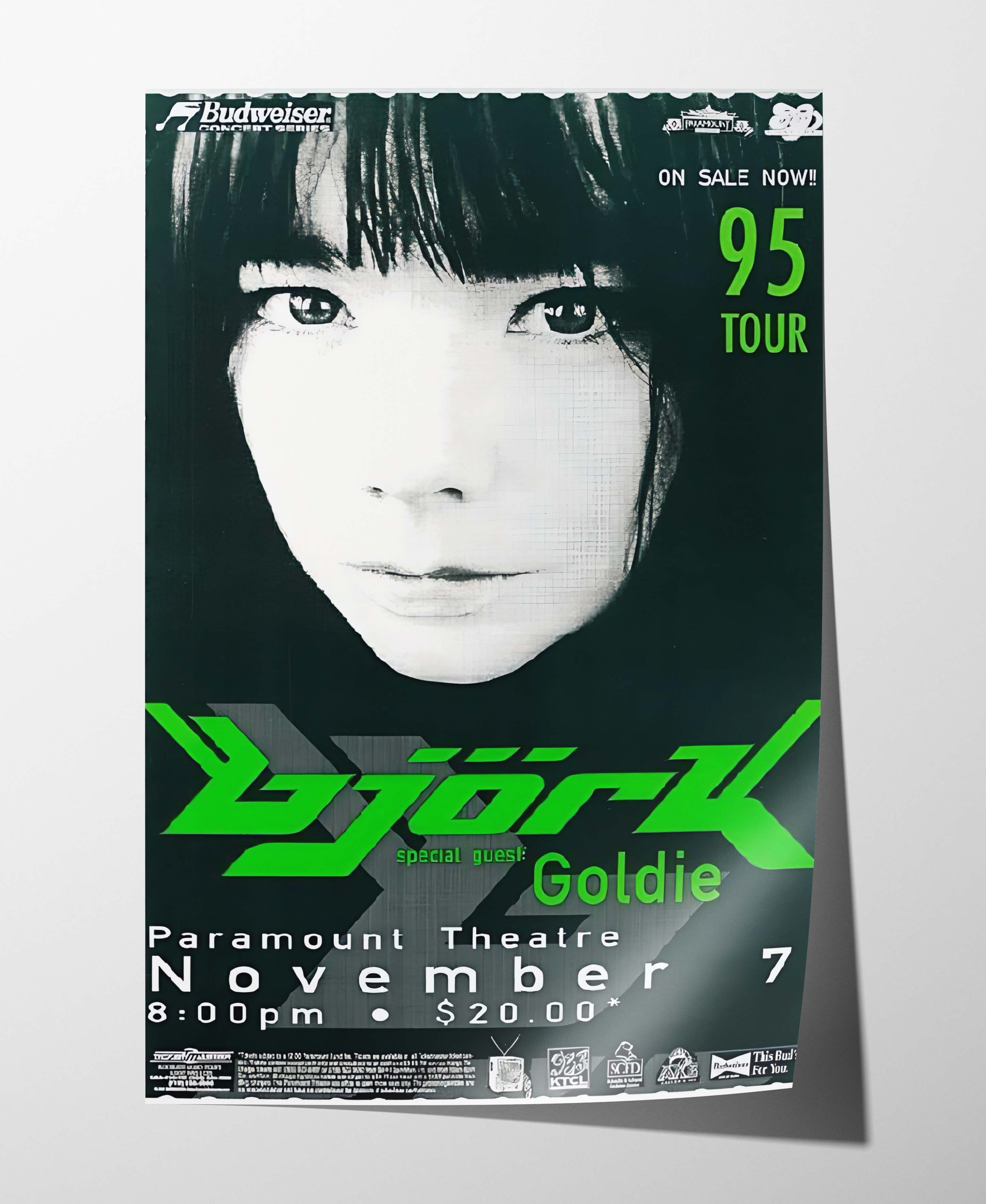 Vintage Bjork Poster Gift Vintage Archive Art Book Logo Size ONE SIZE - 1 Thumbnail