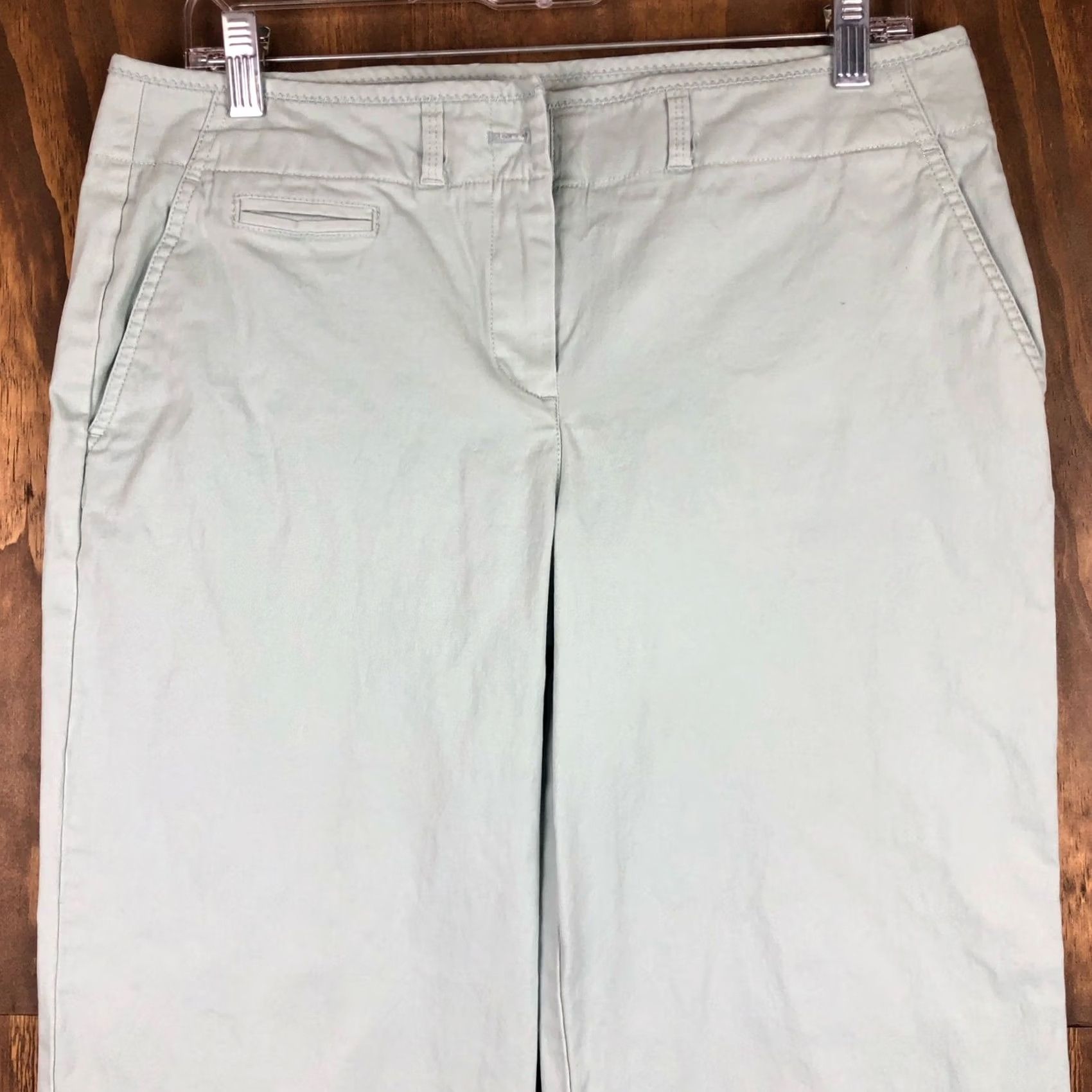 Talbots Talbots Womens Pants Capris Pastel Green Signature Slim Mid Rise 10 Stretch Straight 24in Inseam Front Pleated Workwear Casual Mens? Womens Size 24" / US 00 / IT 34 - 2 Thumbnail