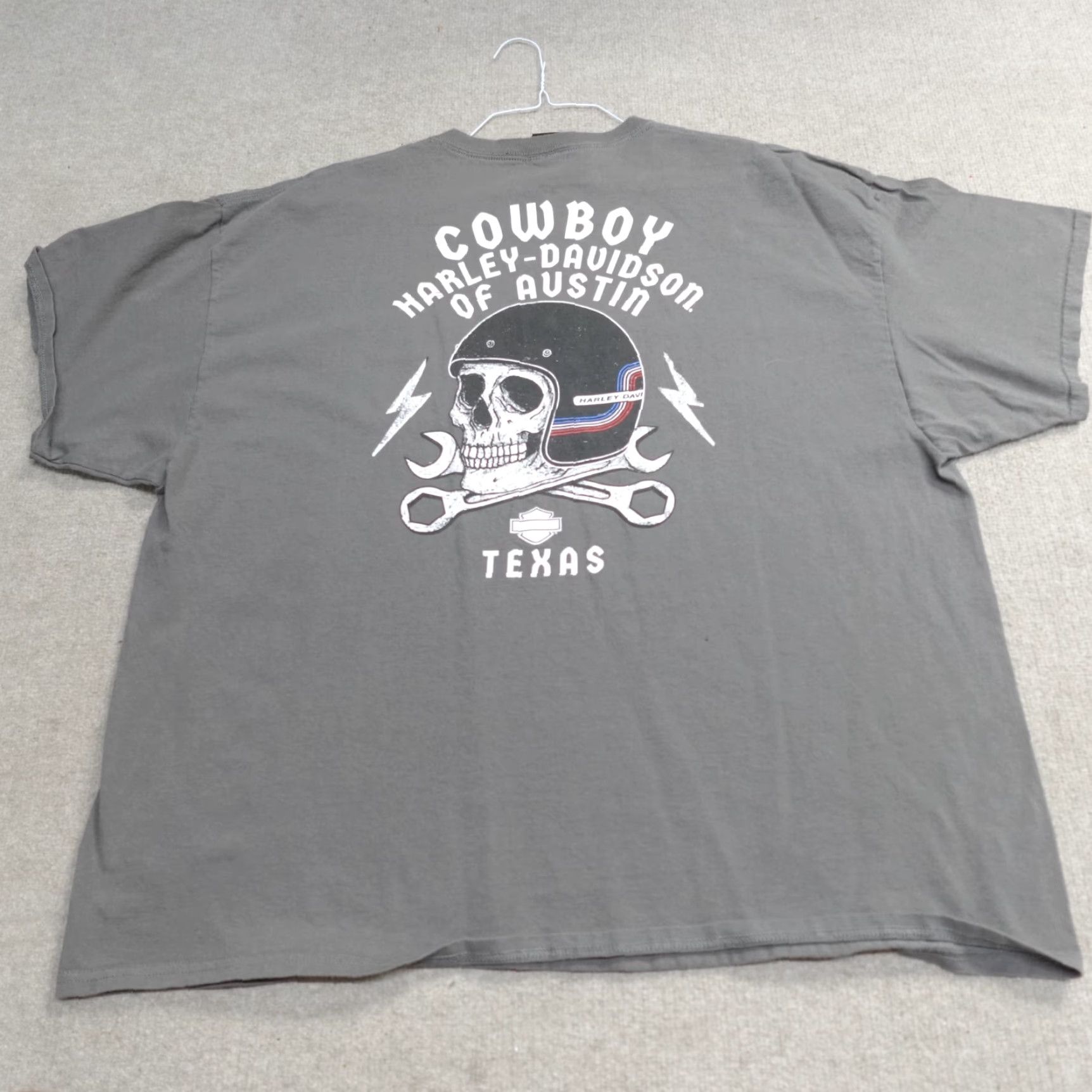Harley Davidson Harley-Davidson Shirt 3XL Gray Cowboy of Austin Texas Double-Sided Crew Neck Short Sleeve T-Shirt Men Size US XXL / EU 58 / 5 - 2 Thumbnail