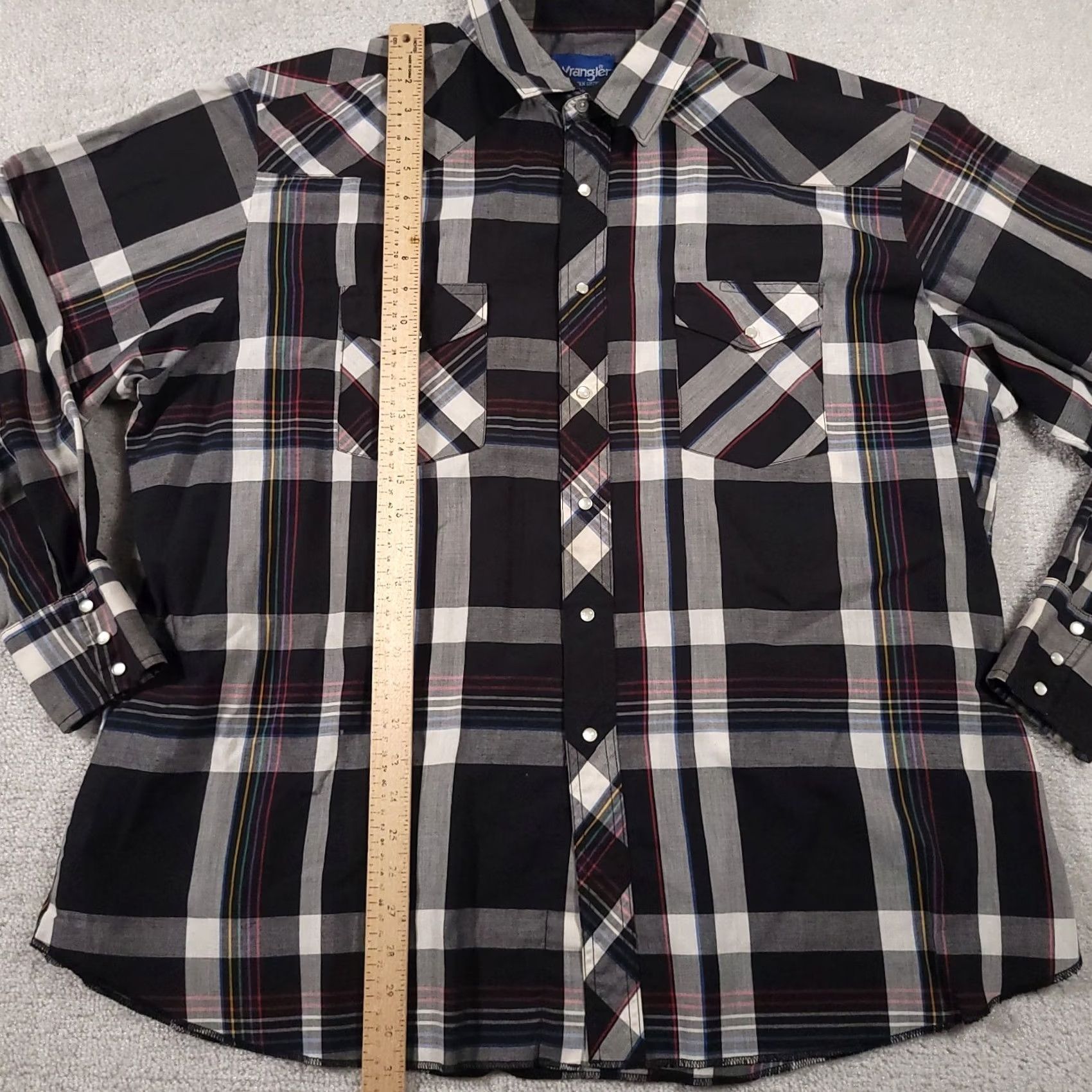 Wrangler VINTAGE Wrangler Western Shirt Mens 2X Big Pearl Snap Long Sleeve Plaid Workwear Cowboy Size US XXL / EU 58 / 5 - 7 Thumbnail