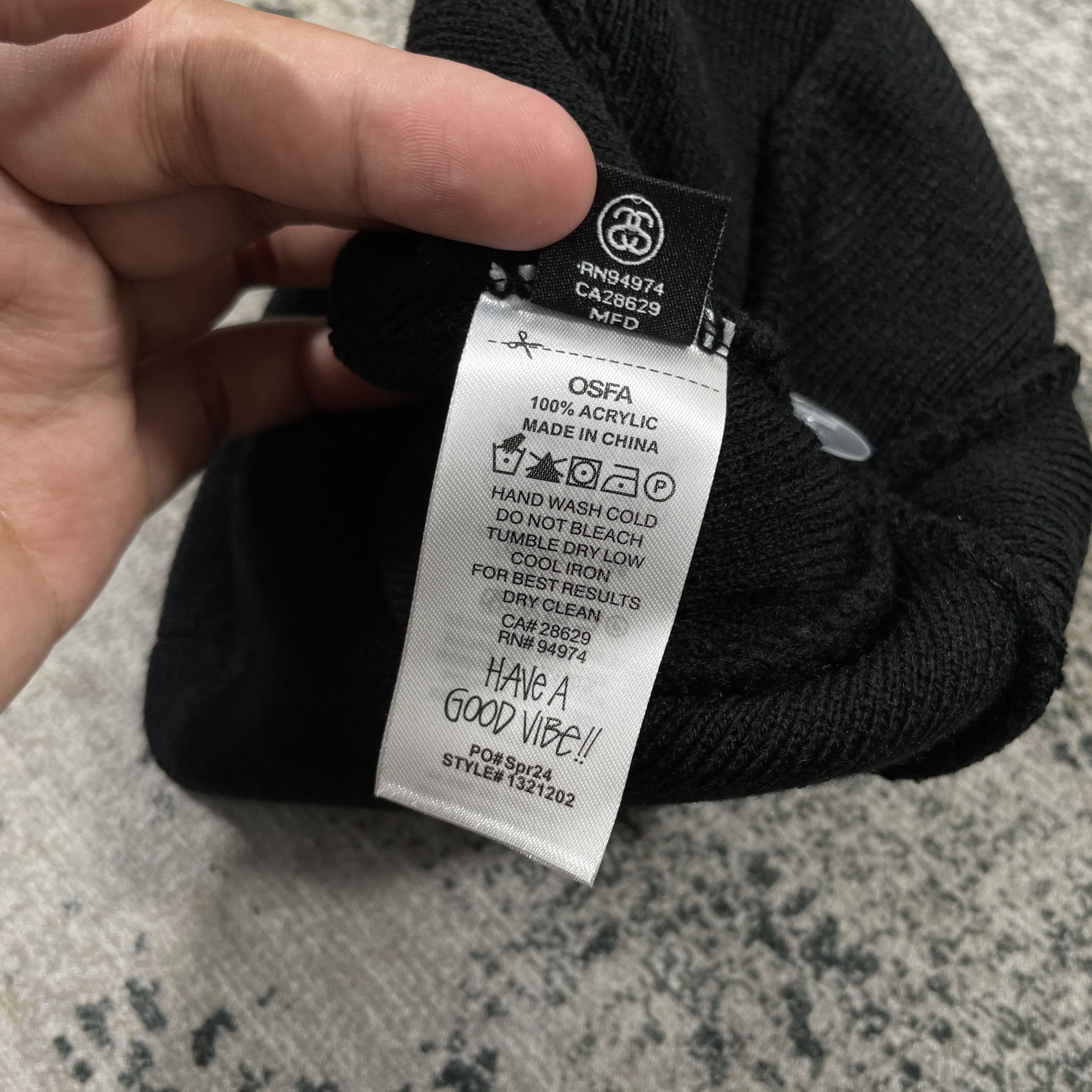 Stussy STUSSY BASIC STITCH SKULLCAP BEANIE - BLACK Size ONE SIZE - 5 Thumbnail