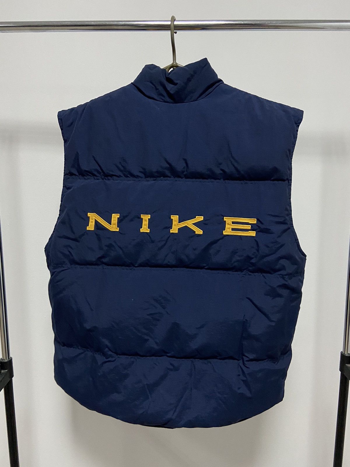 Nike Streetwear Vintage Nike Vintage Vest Doubleside Big Spell Out Logo Puffer Grailed